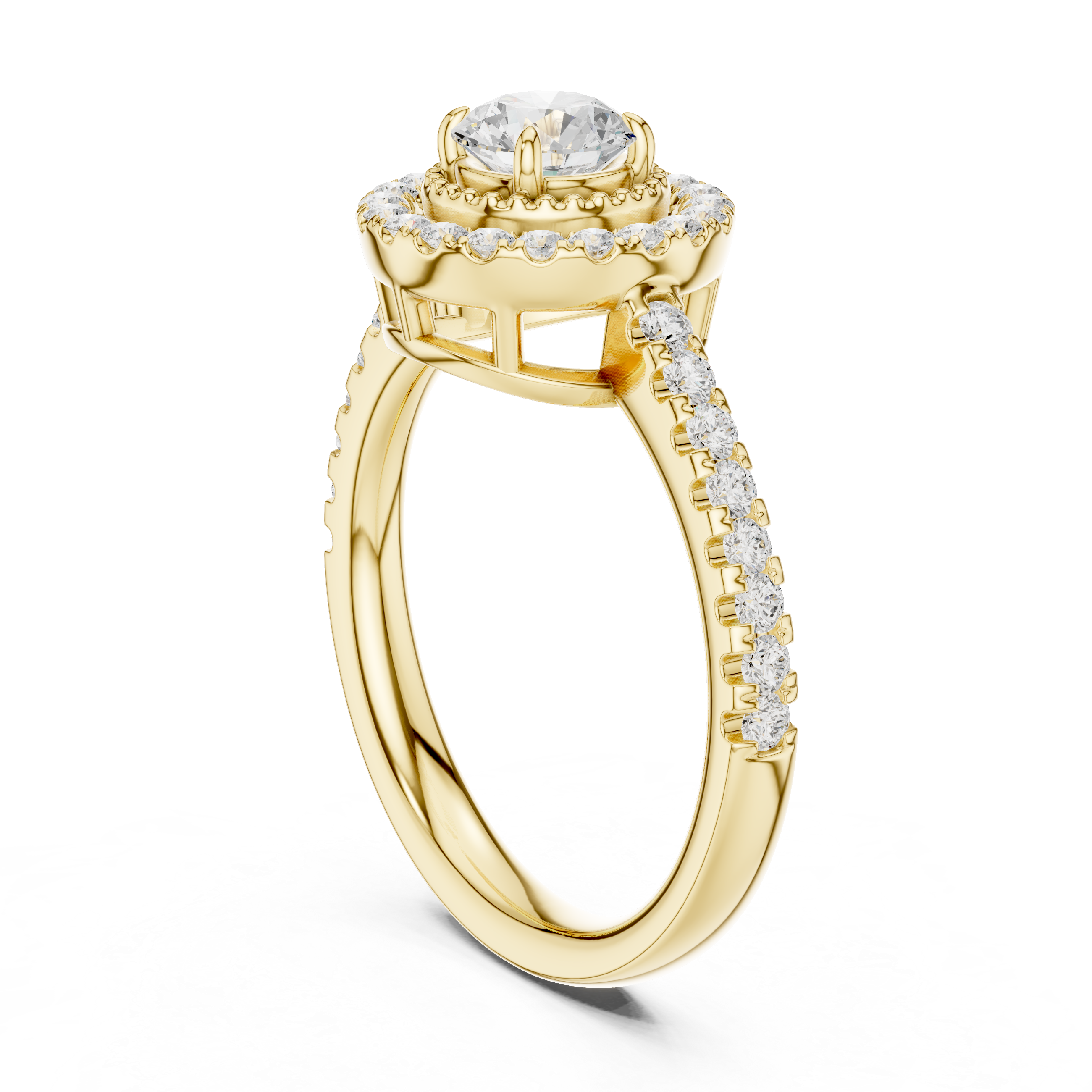 Vintage Double Halo Diamond Engagement Ring
