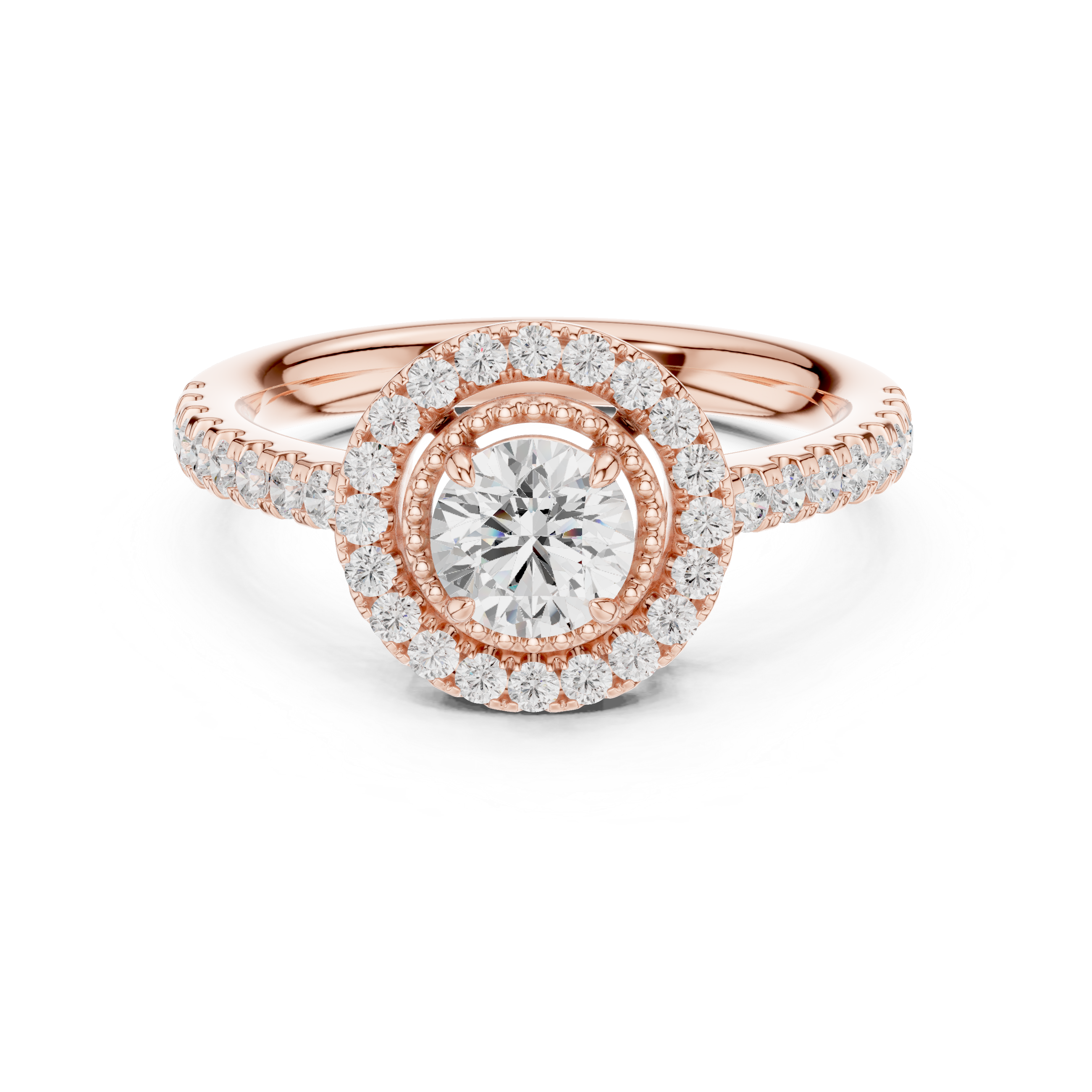 Vintage Double Halo Diamond Engagement Ring