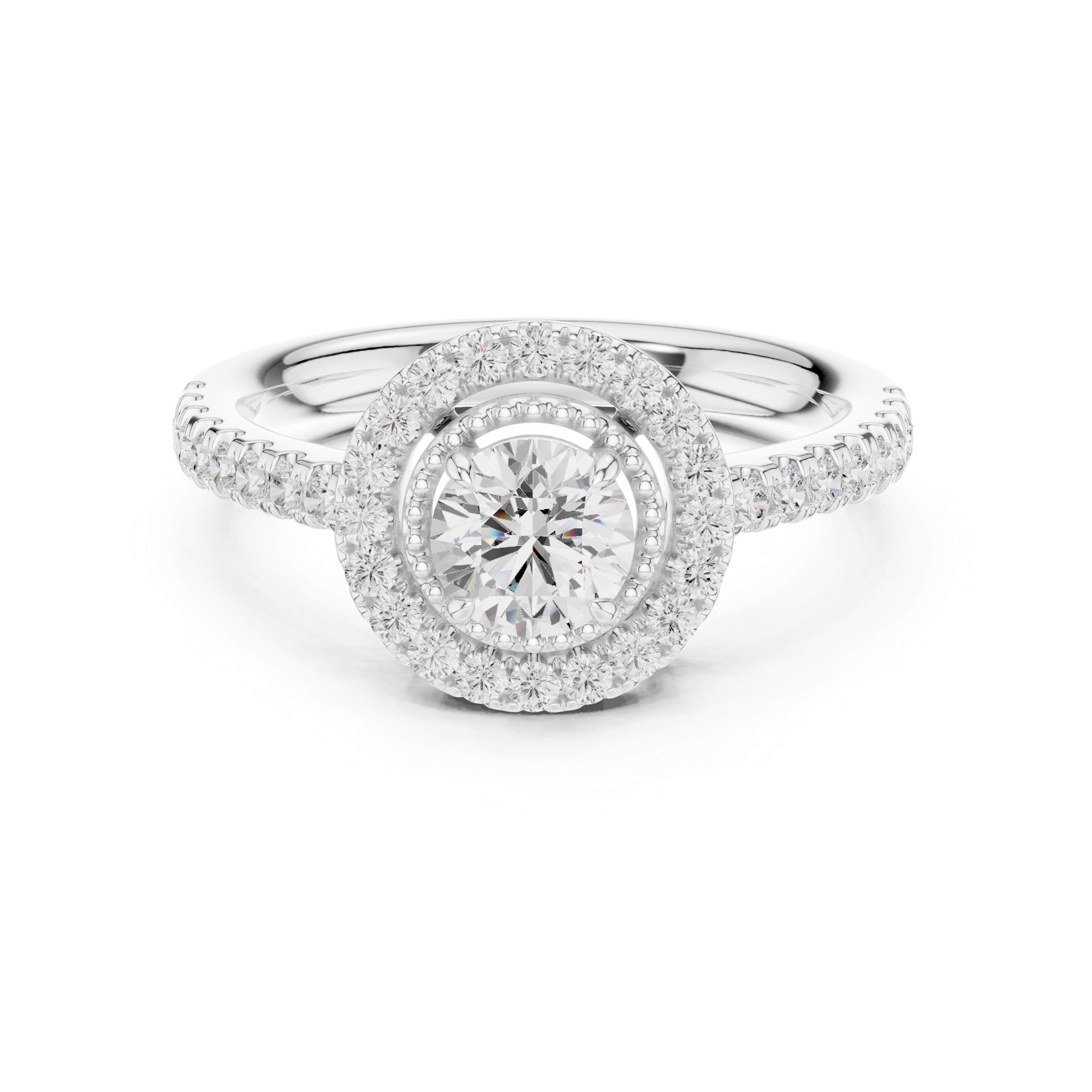 Vintage Double Halo Diamond Engagement Ring