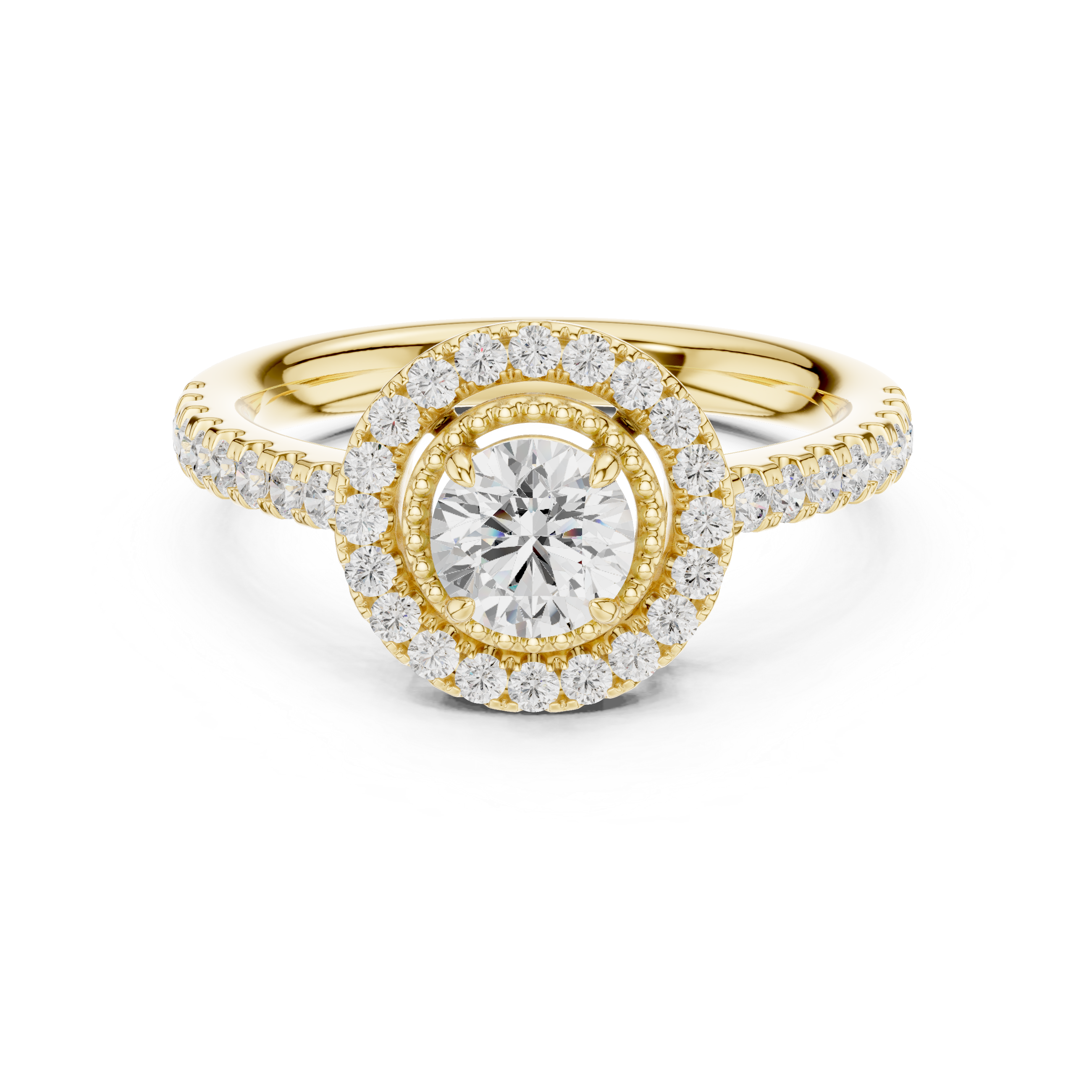 Vintage Double Halo Diamond Engagement Ring