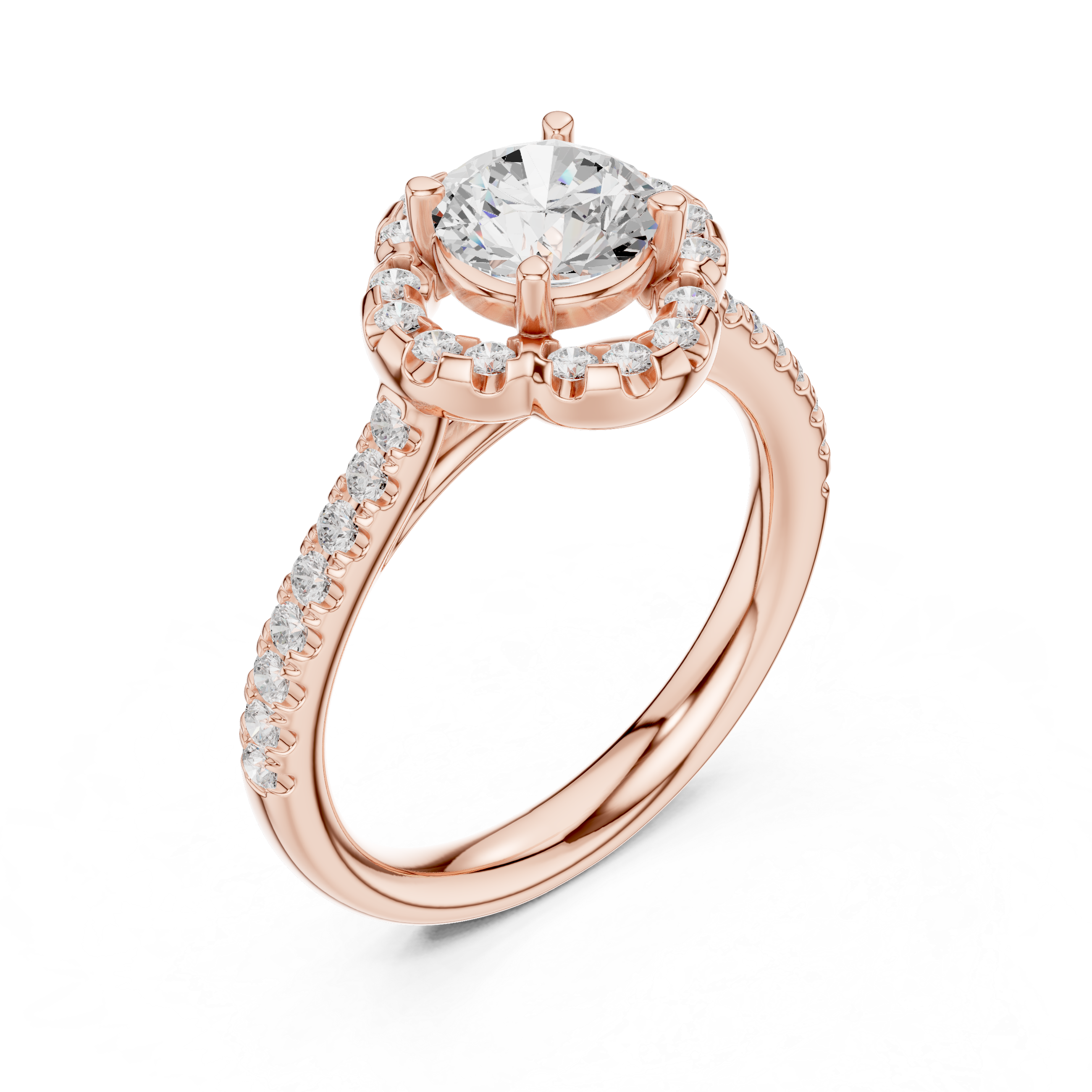 Round Halo Diamond Engagement Ring