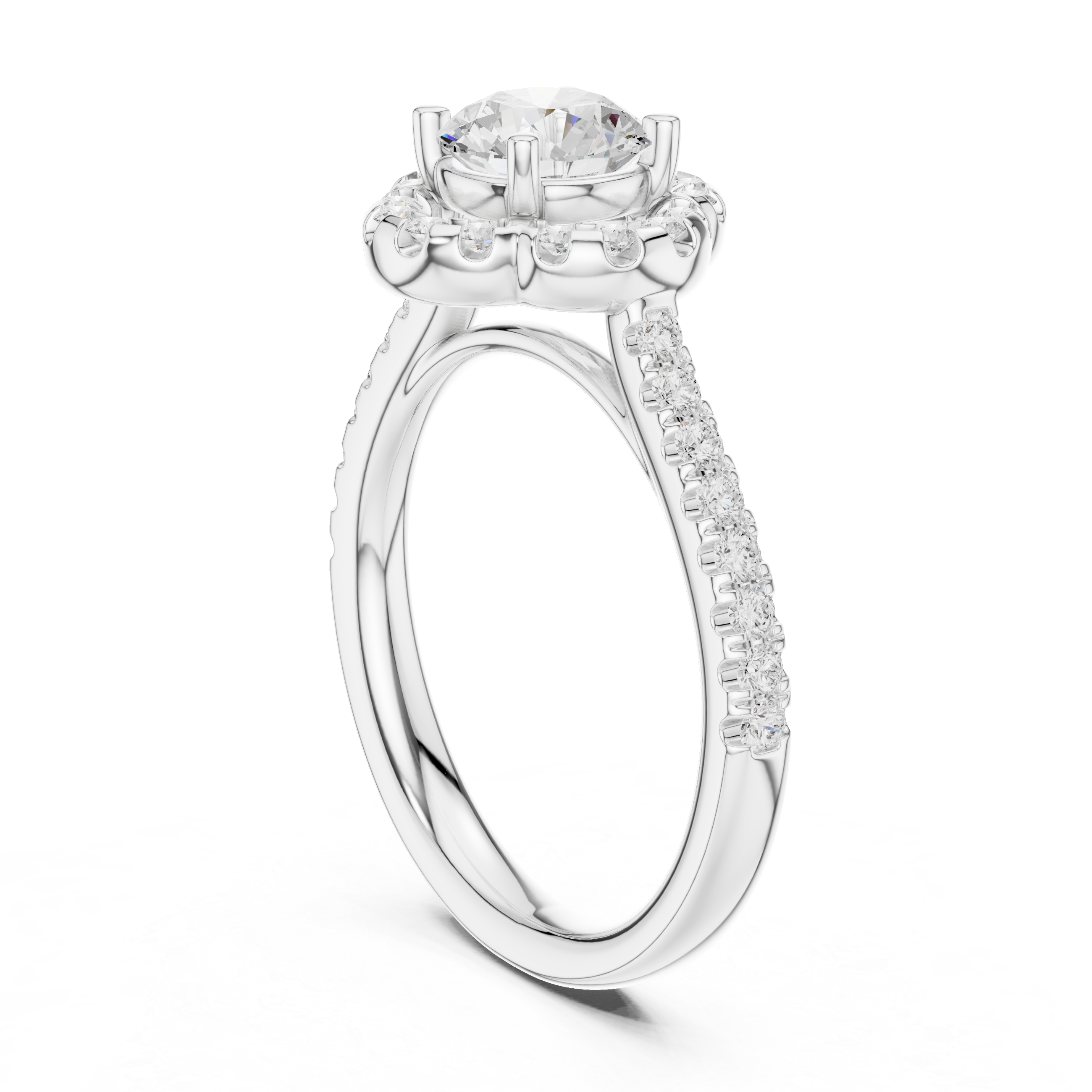 Round Halo Diamond Engagement Ring