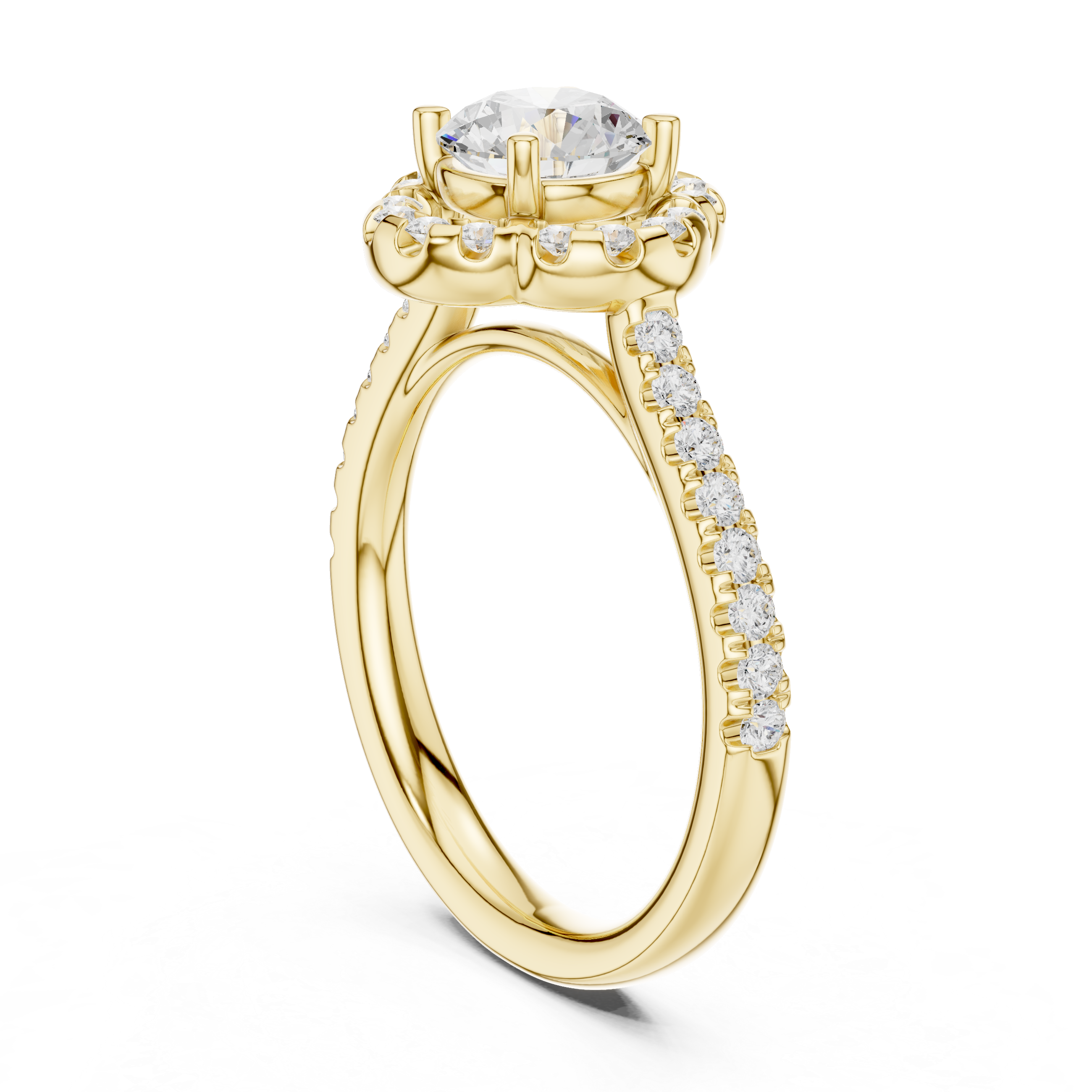 Round Halo Diamond Engagement Ring