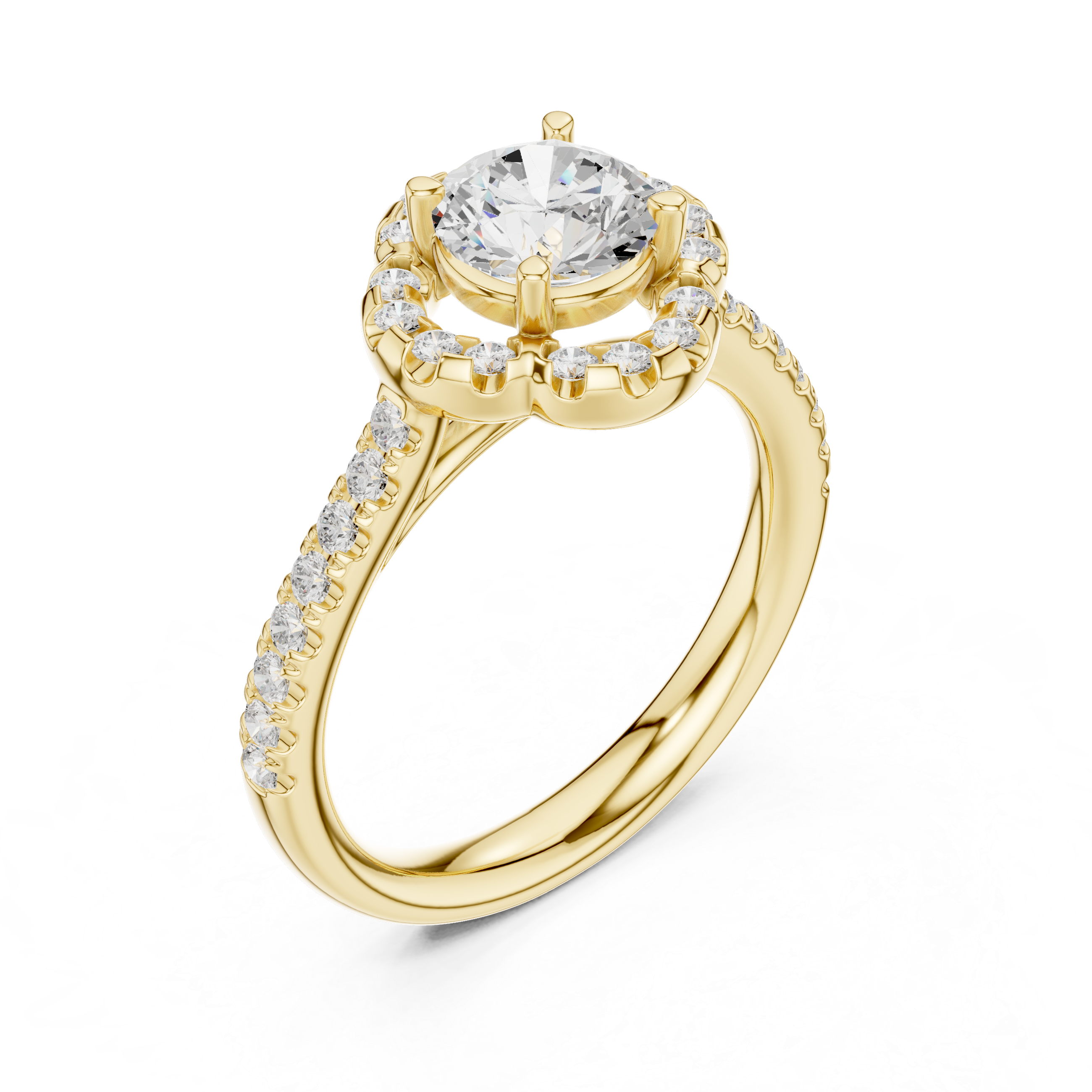 Round Halo Diamond Engagement Ring