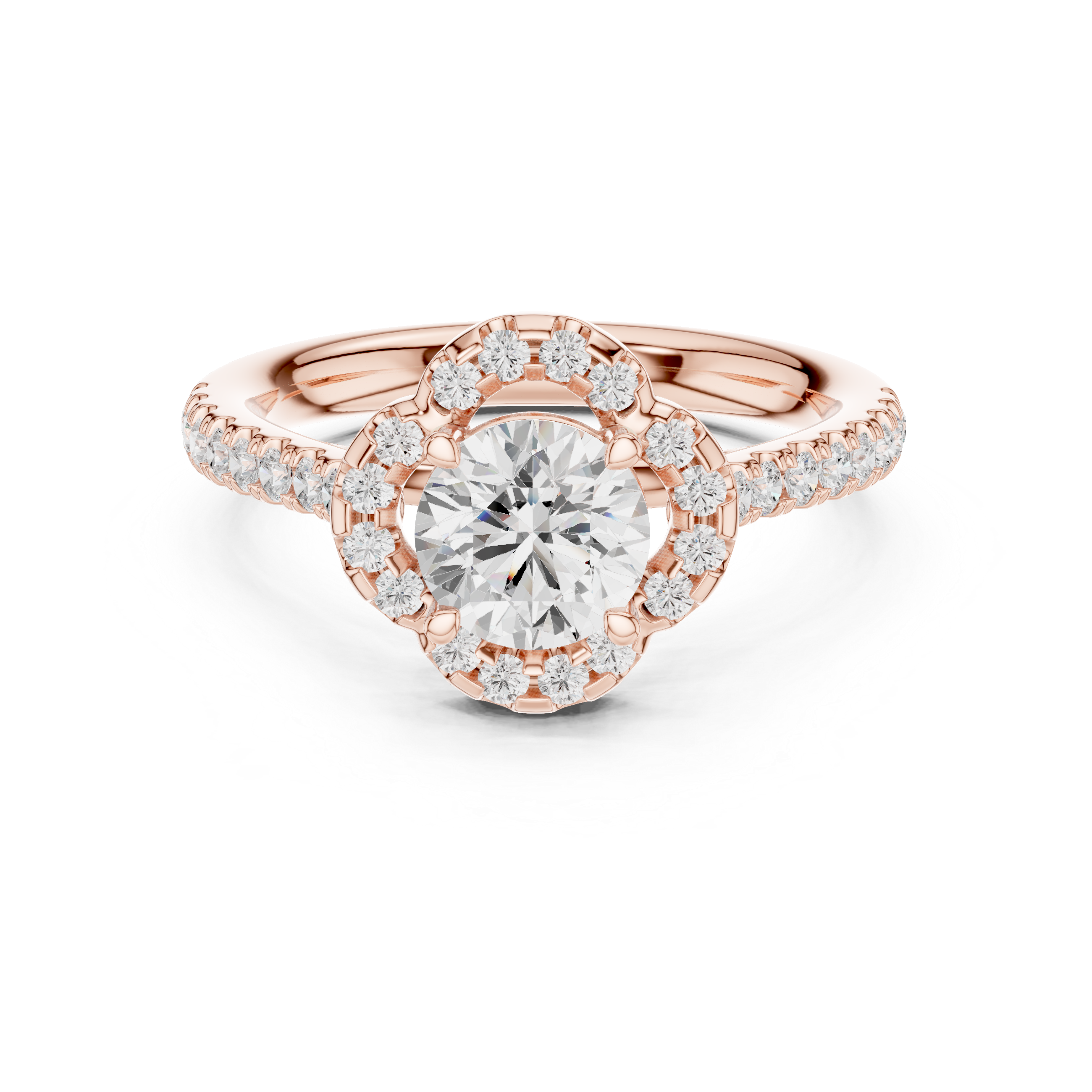 Round Halo Diamond Engagement Ring