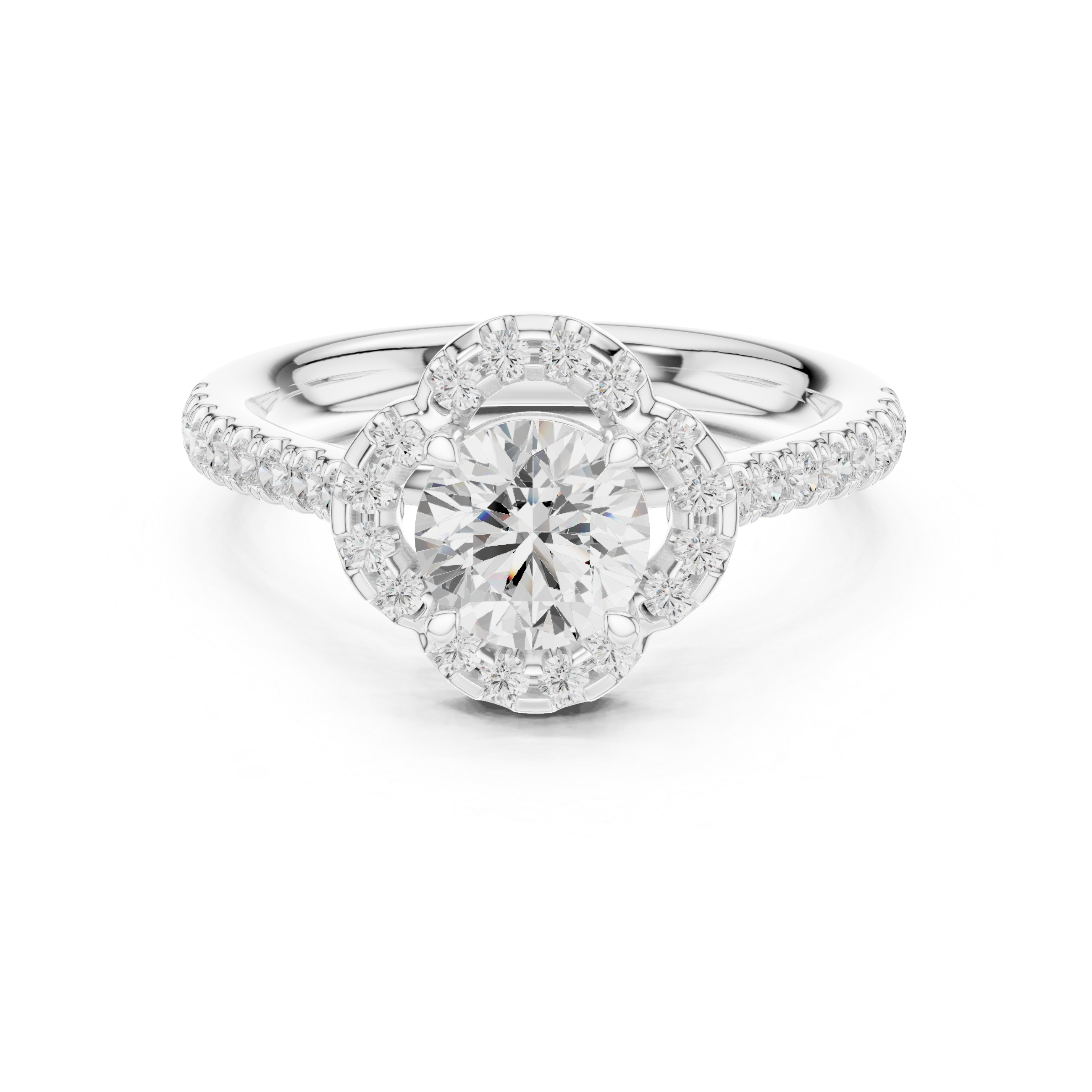Round Halo Diamond Engagement Ring