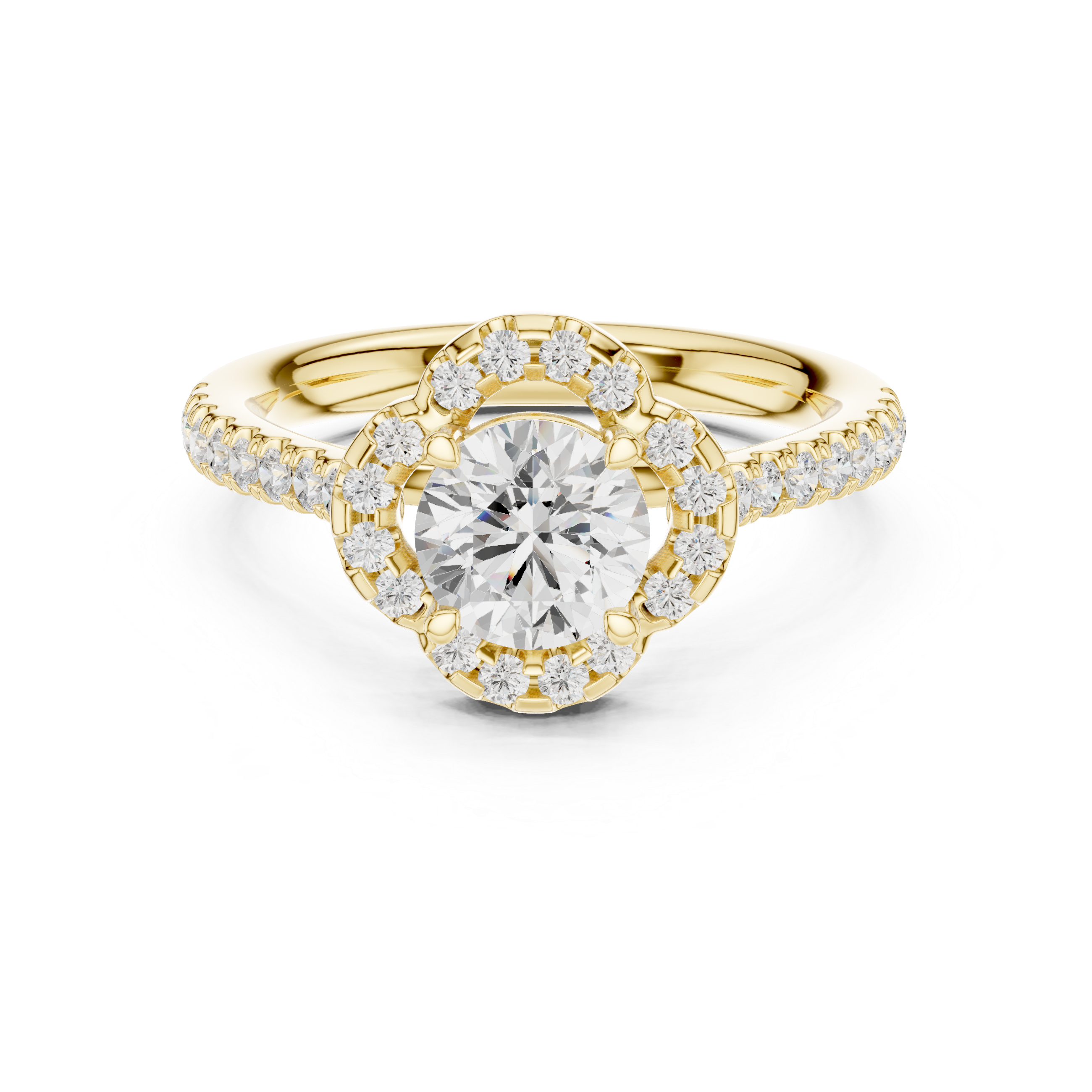 Round Halo Diamond Engagement Ring
