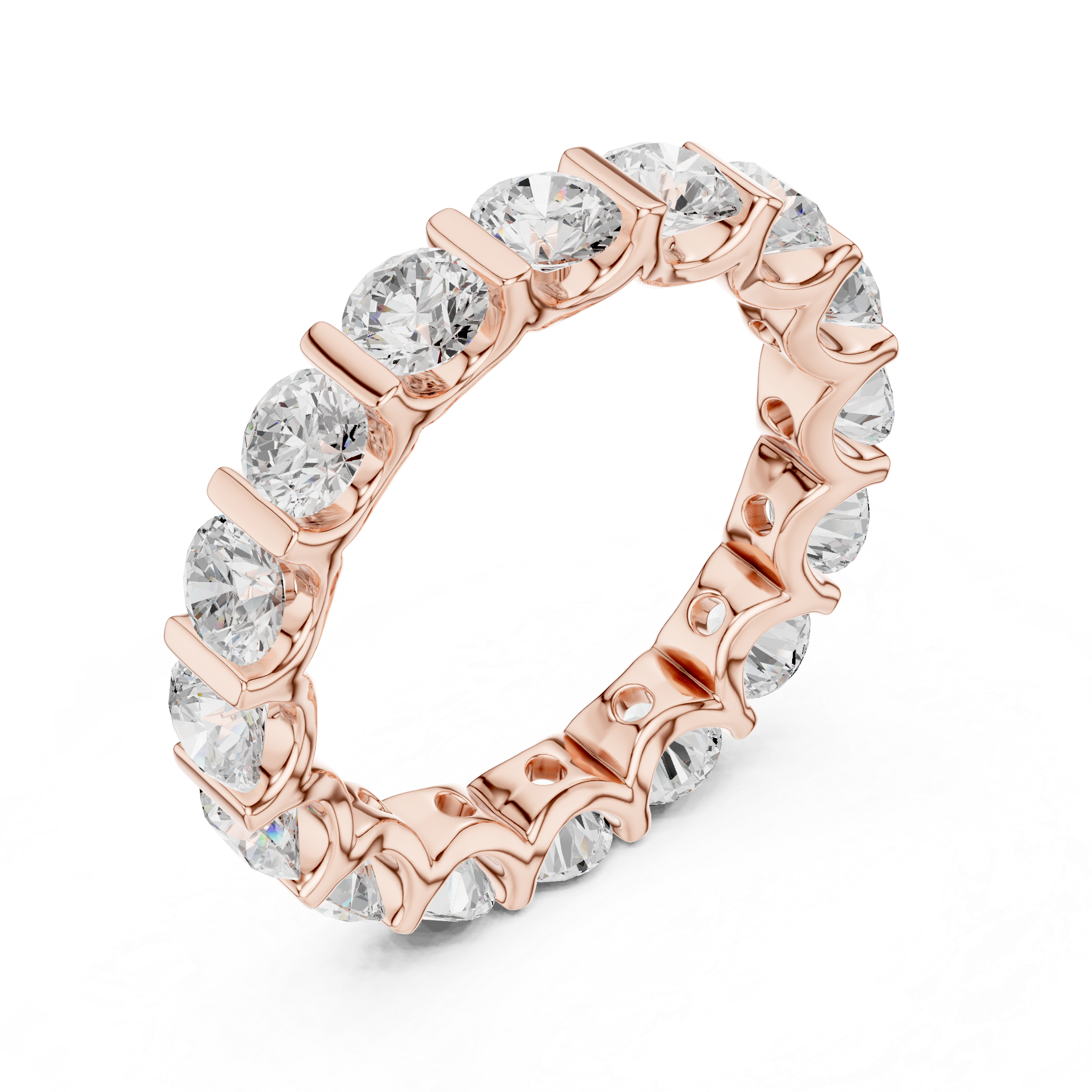 Round Diamond Eternity Wedding Band