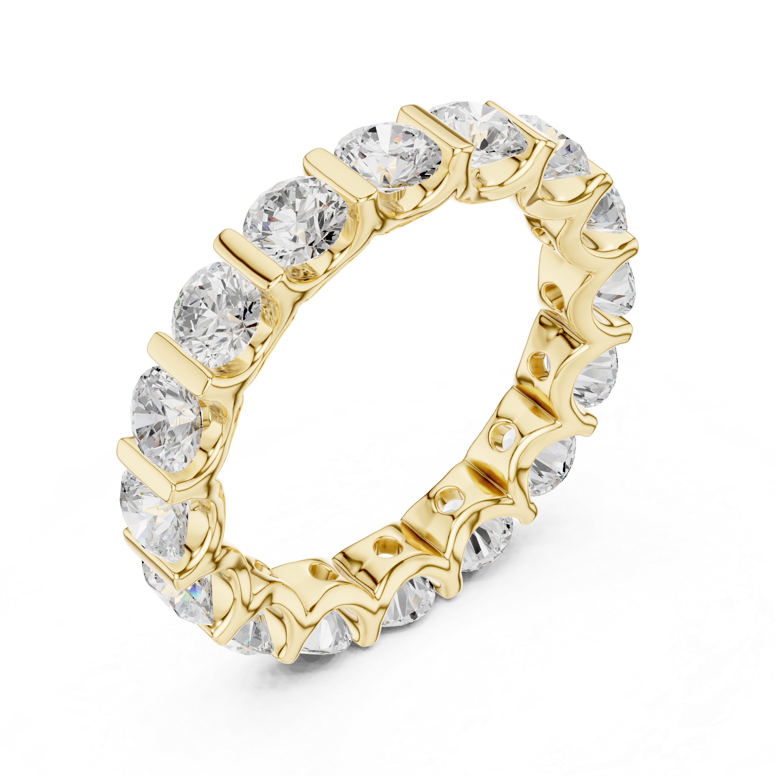 Round Diamond Eternity Wedding Band