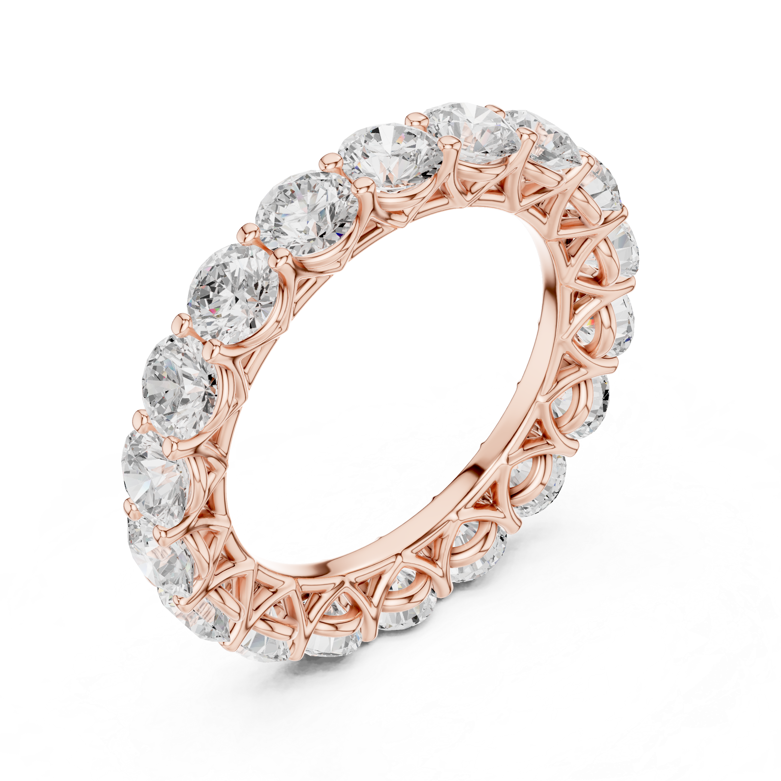 Round Diamond Eternity Wedding Band