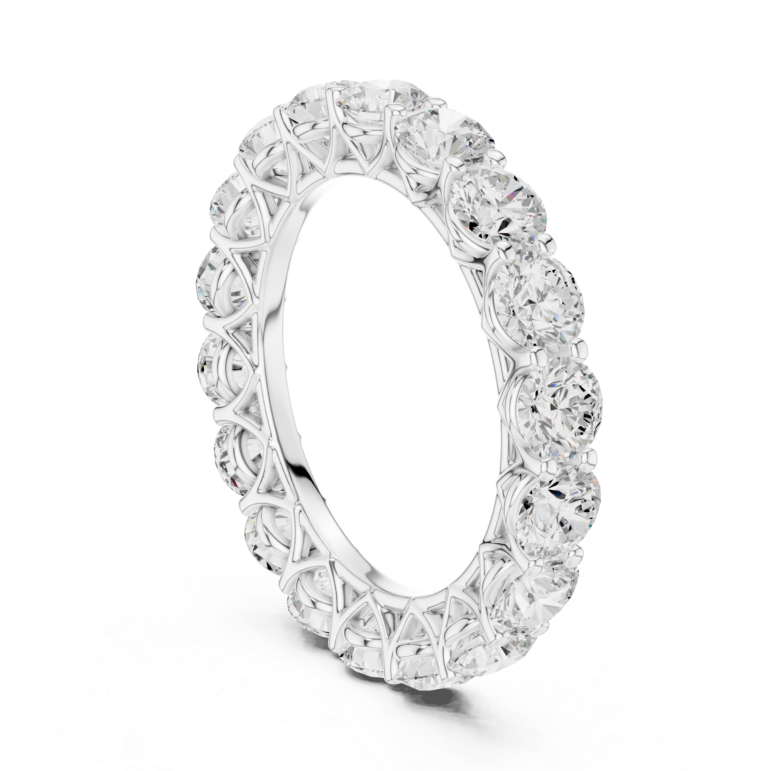 Round Diamond Eternity Wedding Band
