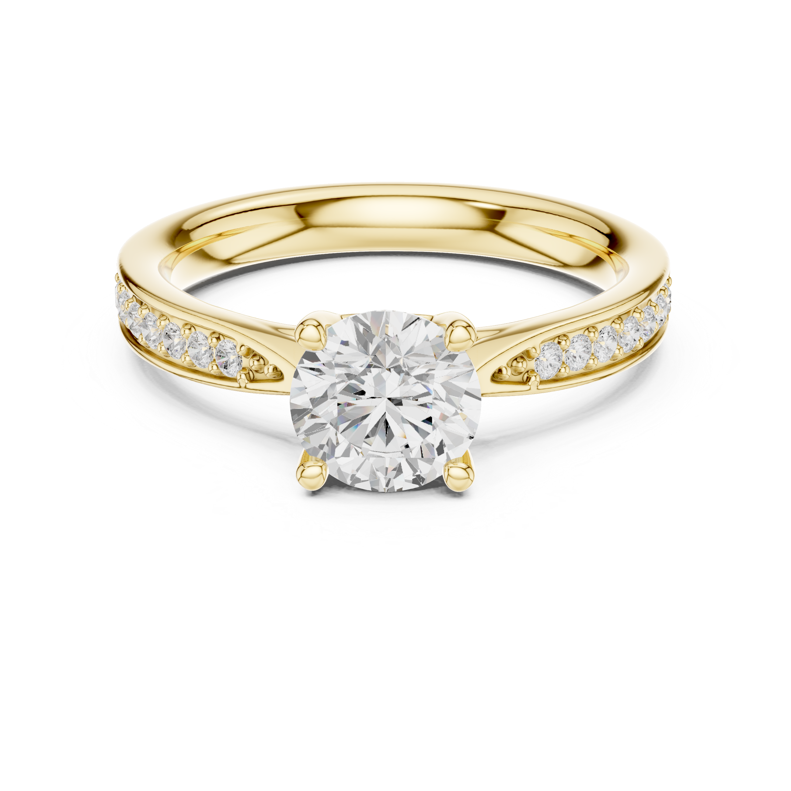 Classic Pavé Solitaire Diamond Engagement Ring