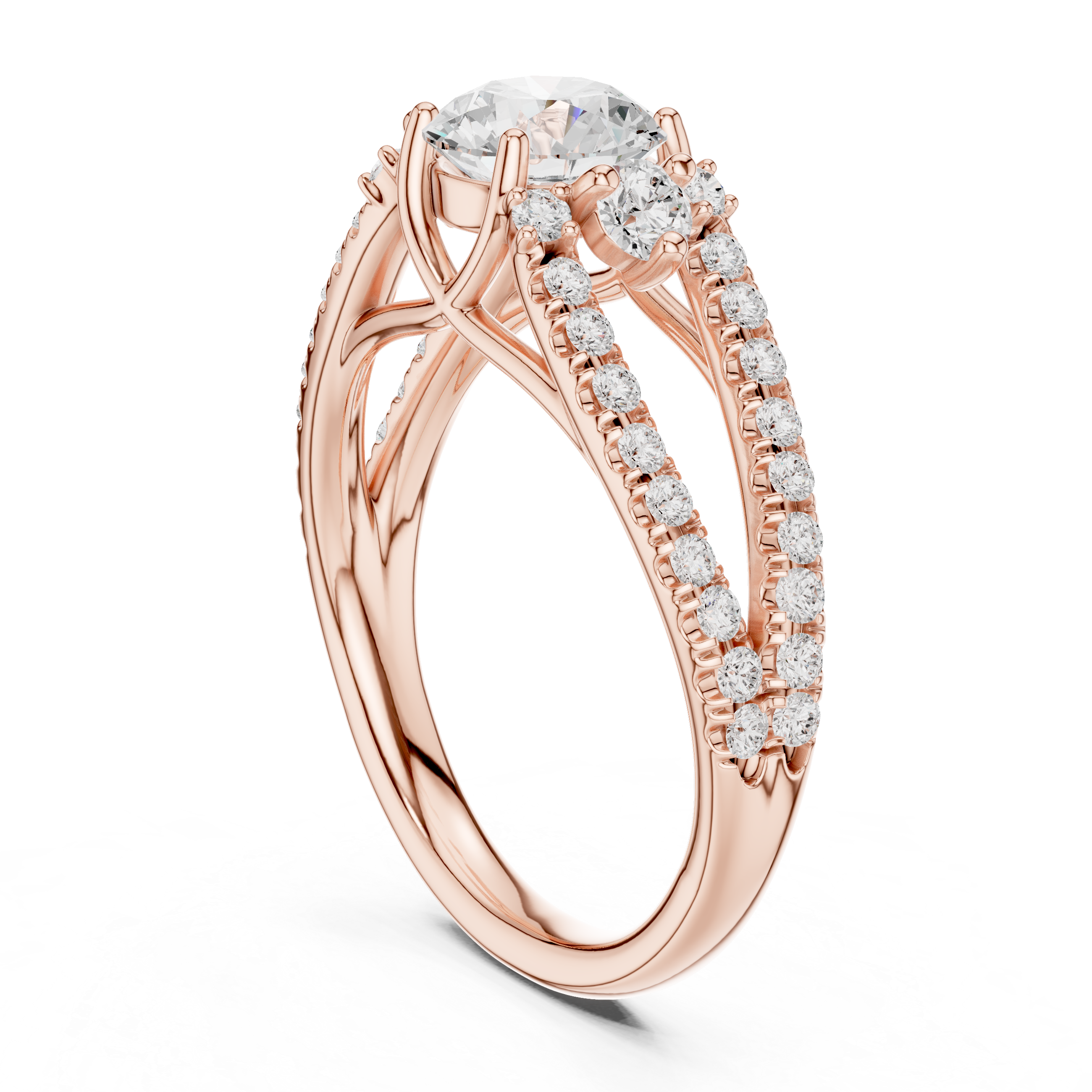 Split Shank Diamond Engagement Ring