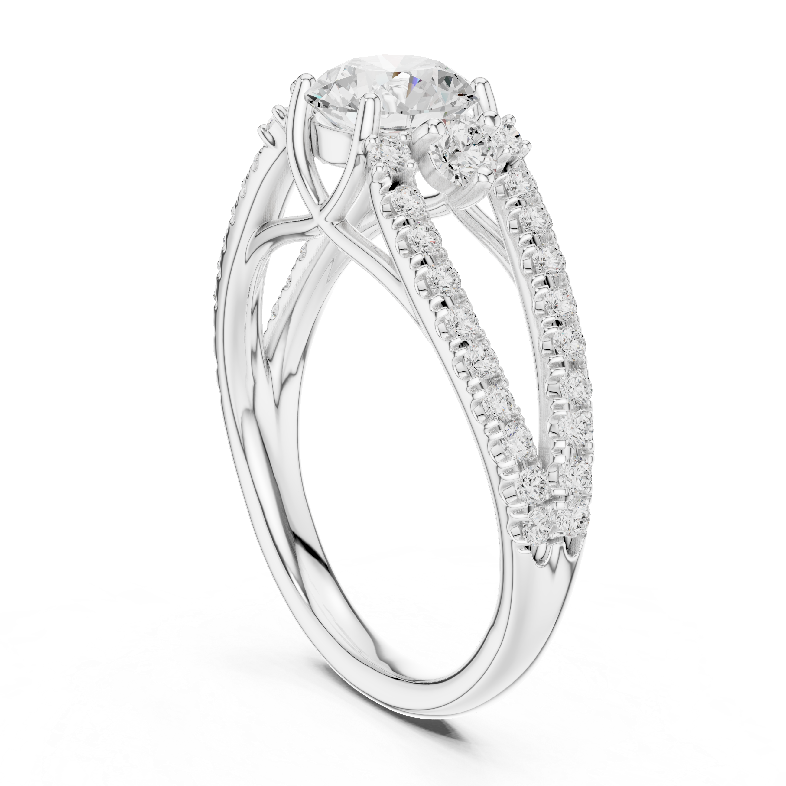 Split Shank Diamond Engagement Ring