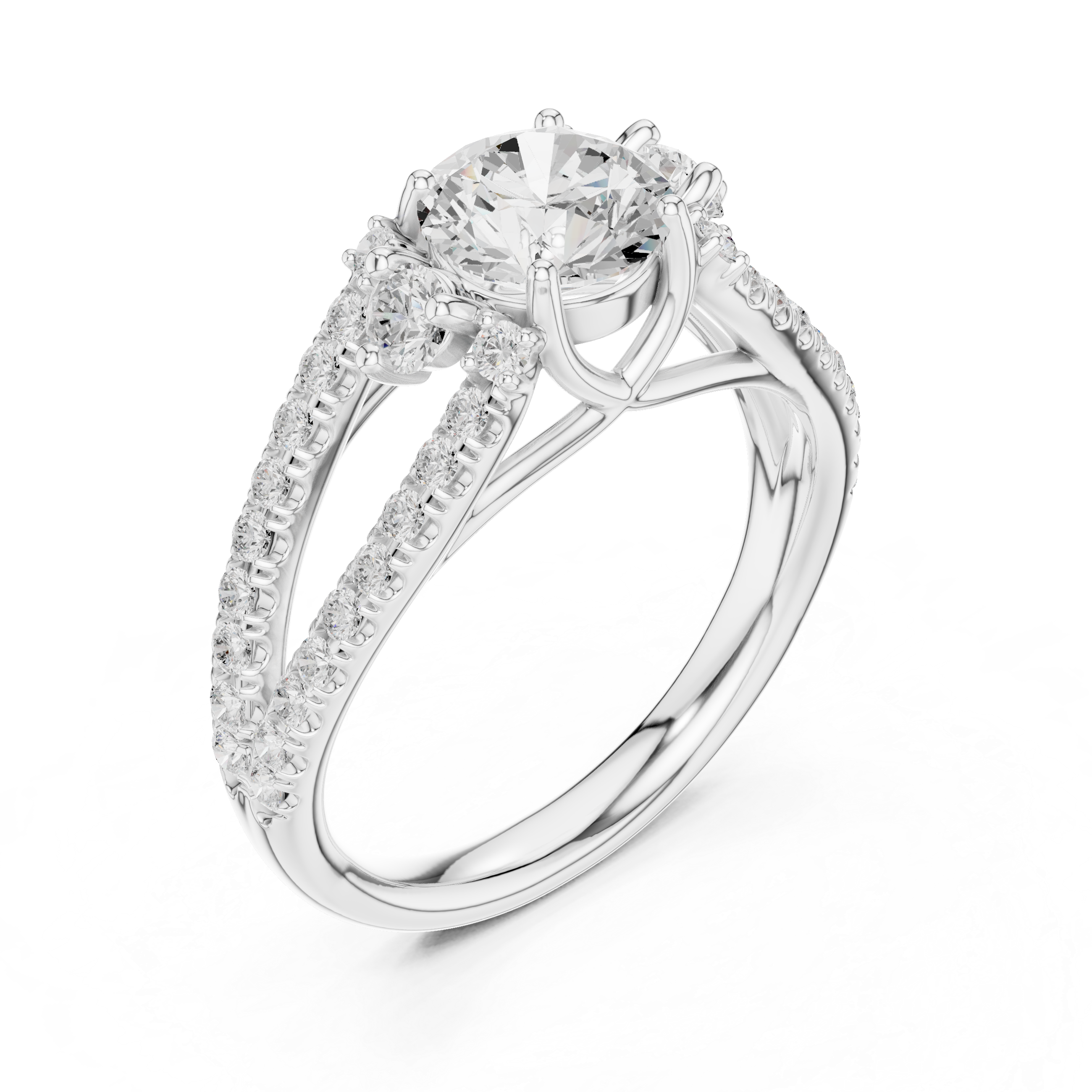 Split Shank Diamond Engagement Ring