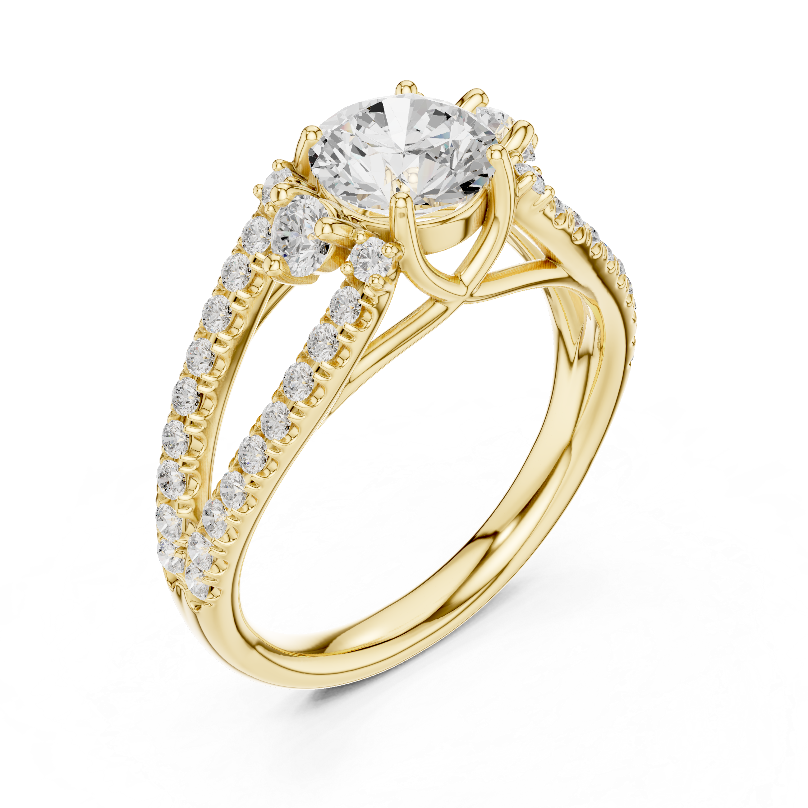 Split Shank Diamond Engagement Ring