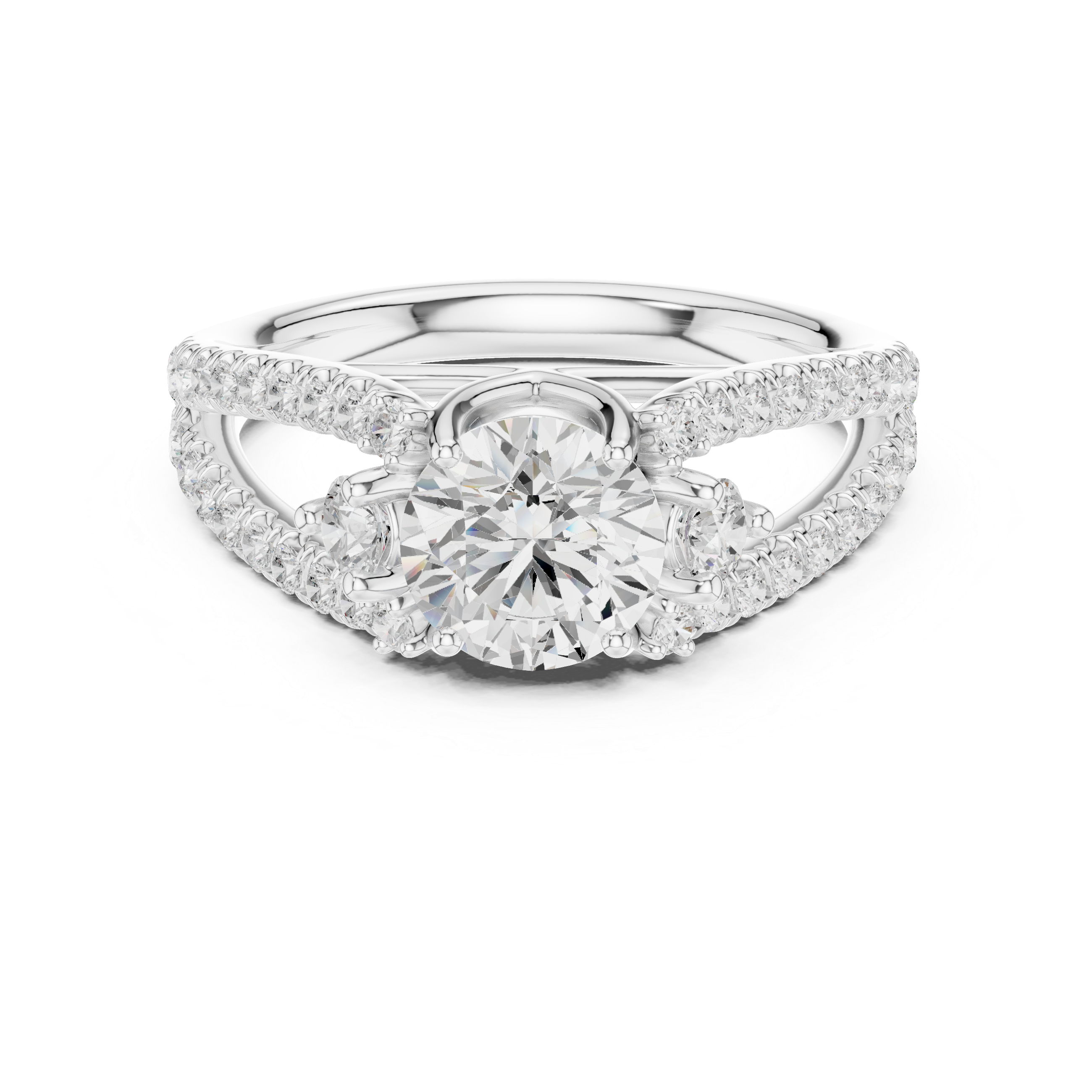 Split Shank Diamond Engagement Ring