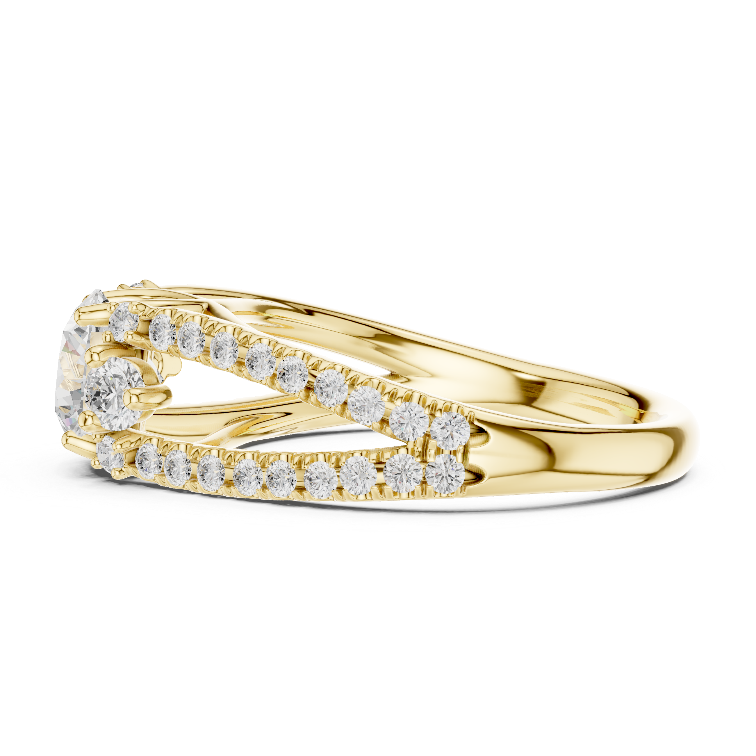 Split Shank Diamond Engagement Ring