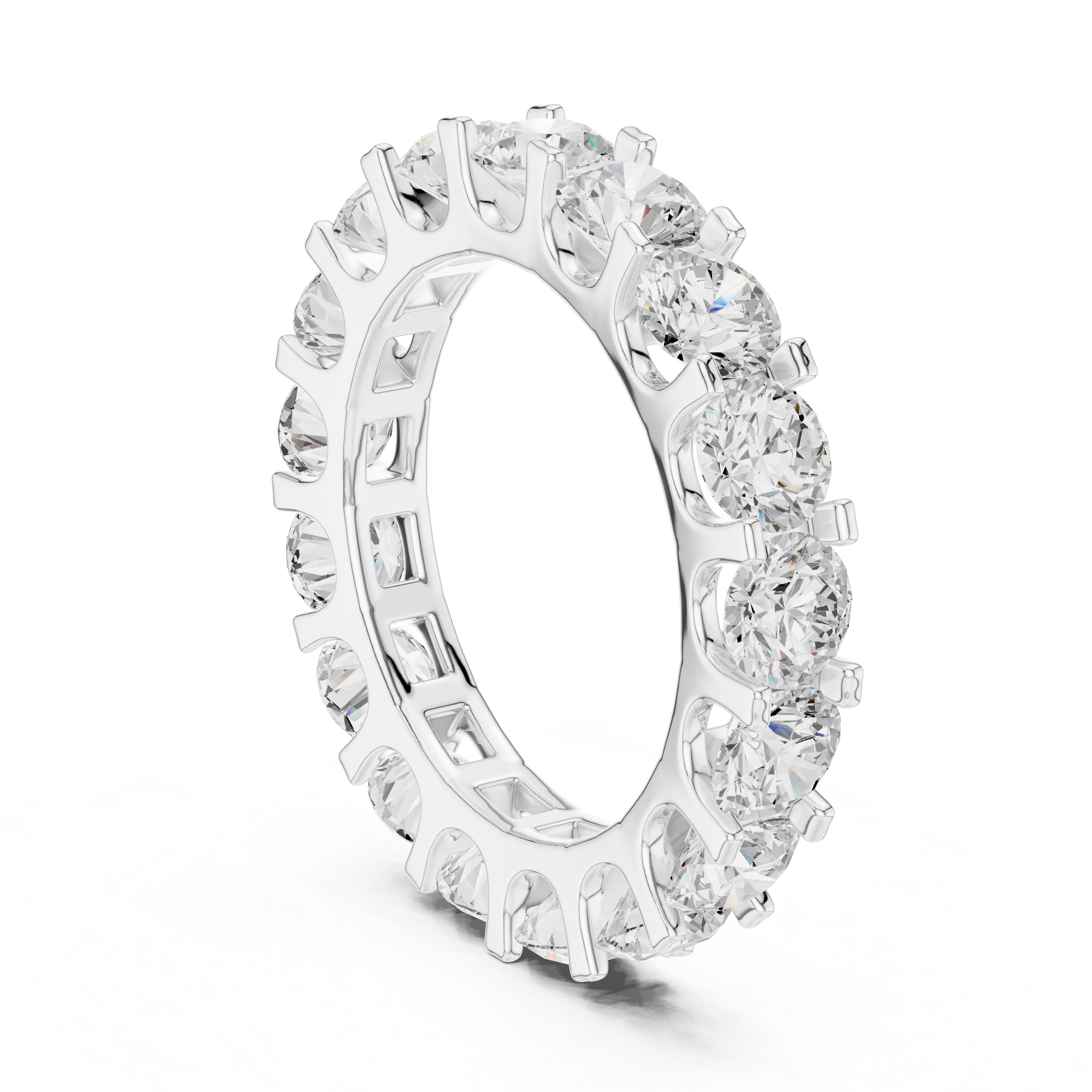 Round Diamond Eternity Wedding Band