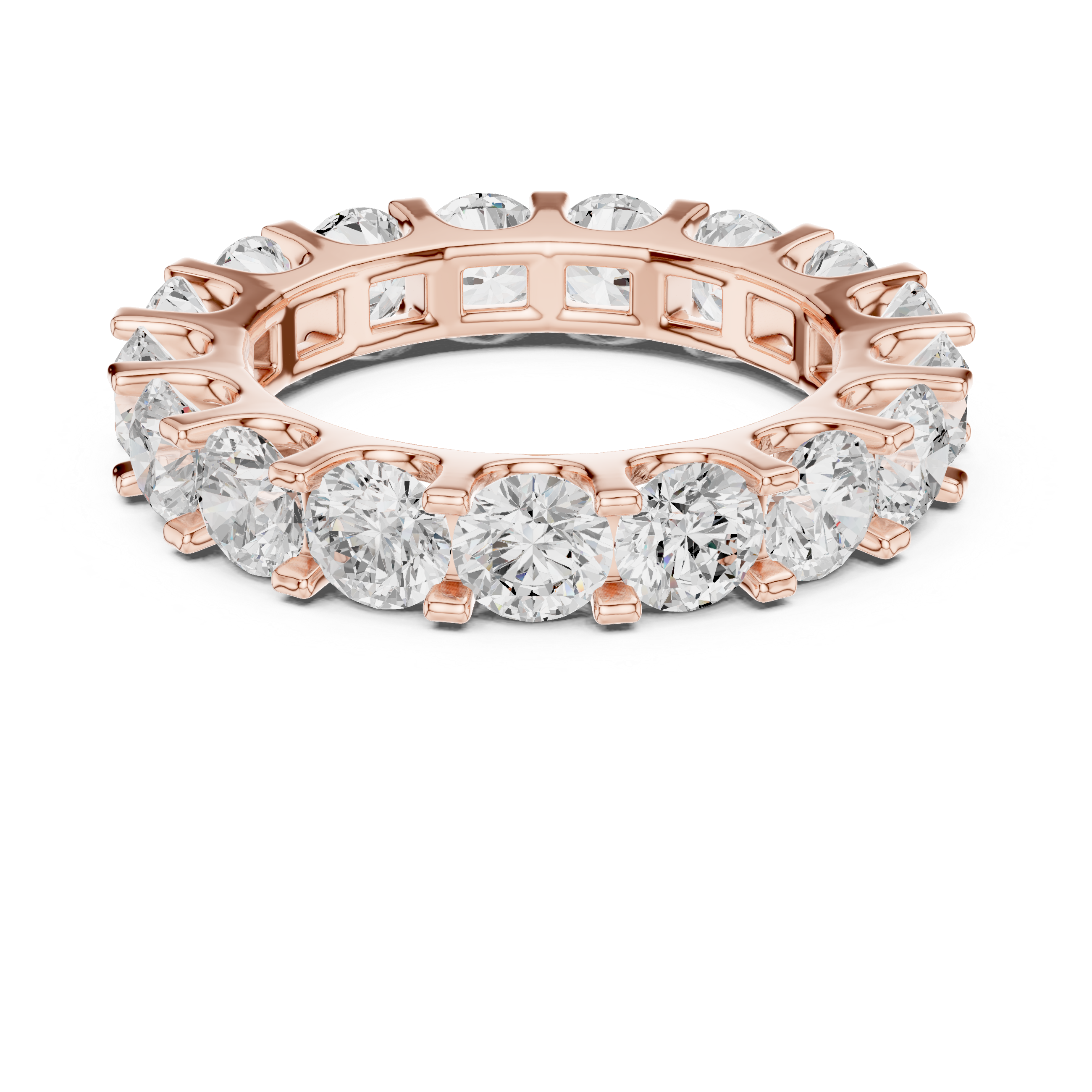 Round Diamond Eternity Wedding Band