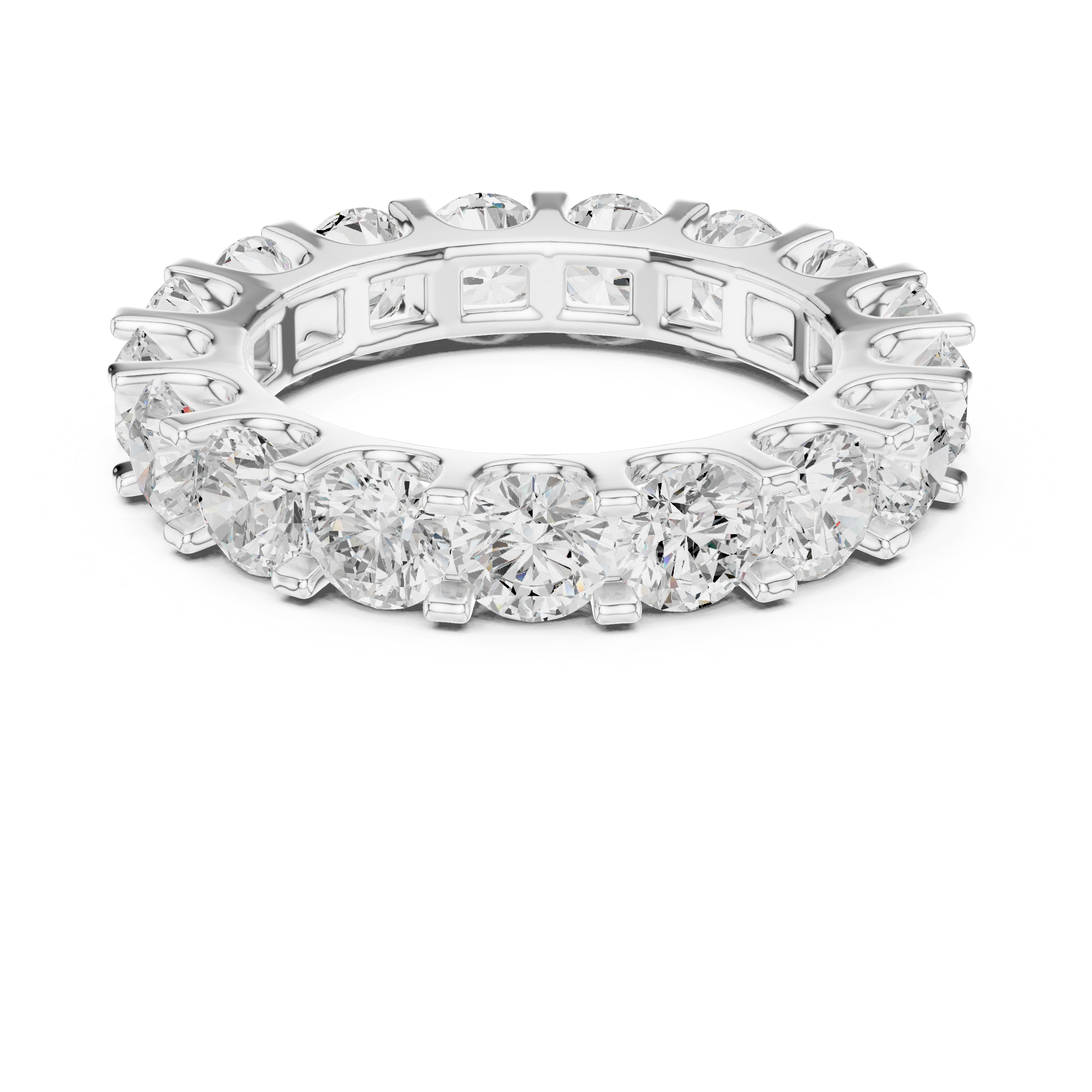 Round Diamond Eternity Wedding Band
