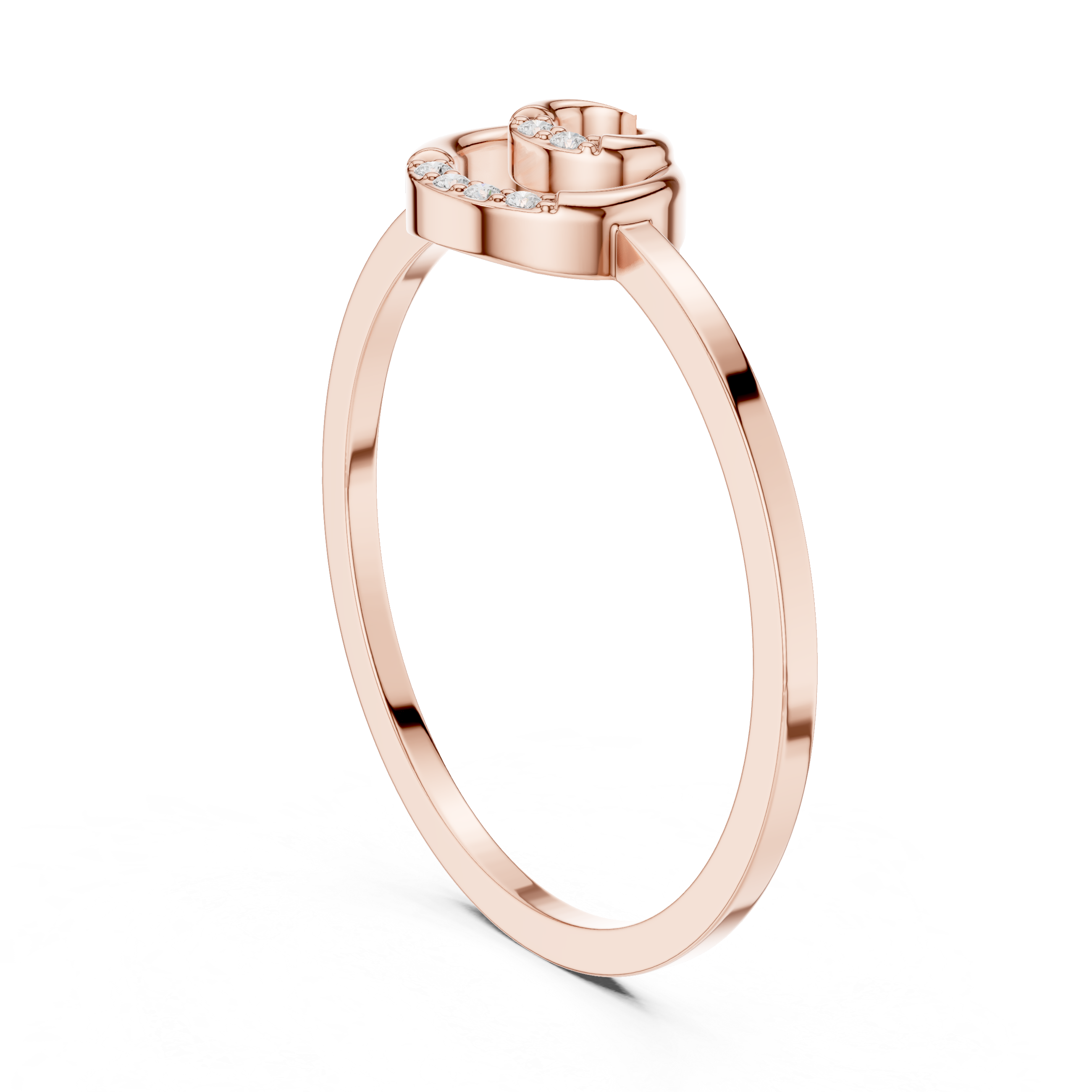 Minimalist Diamond Spiral Ring