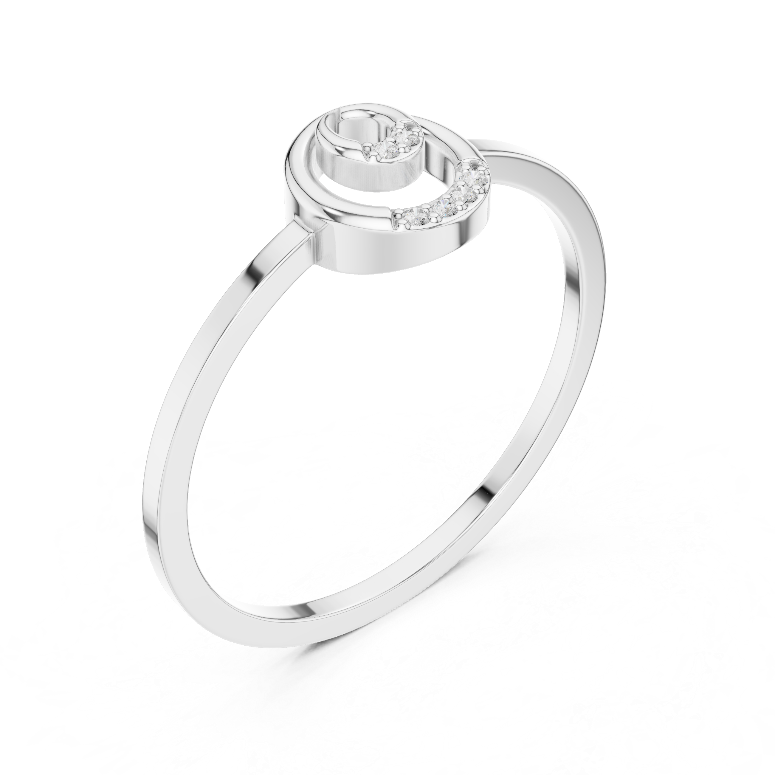 Minimalist Diamond Spiral Ring