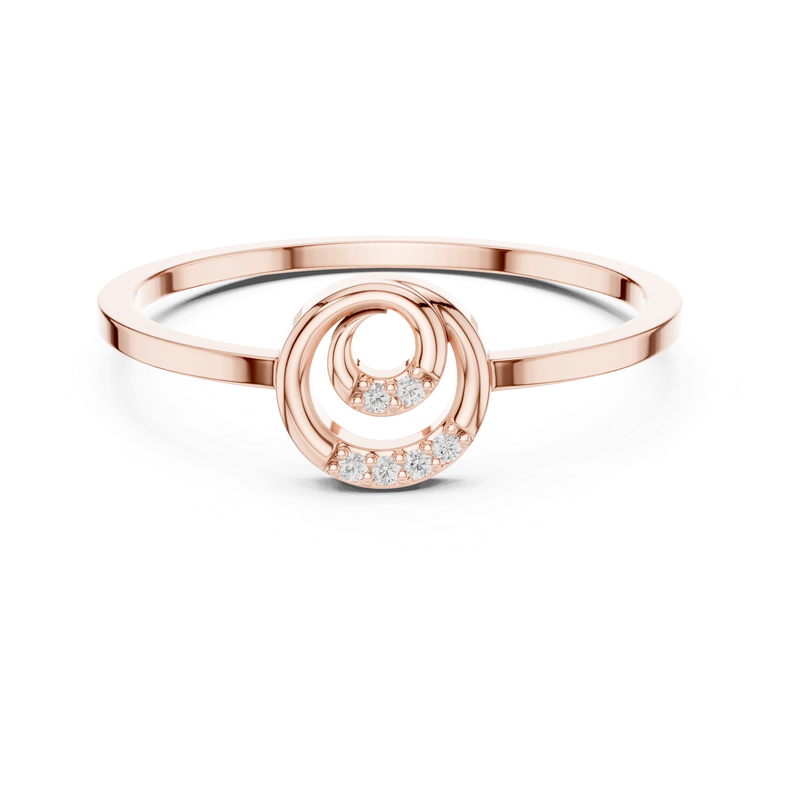 Minimalist Diamond Spiral Ring