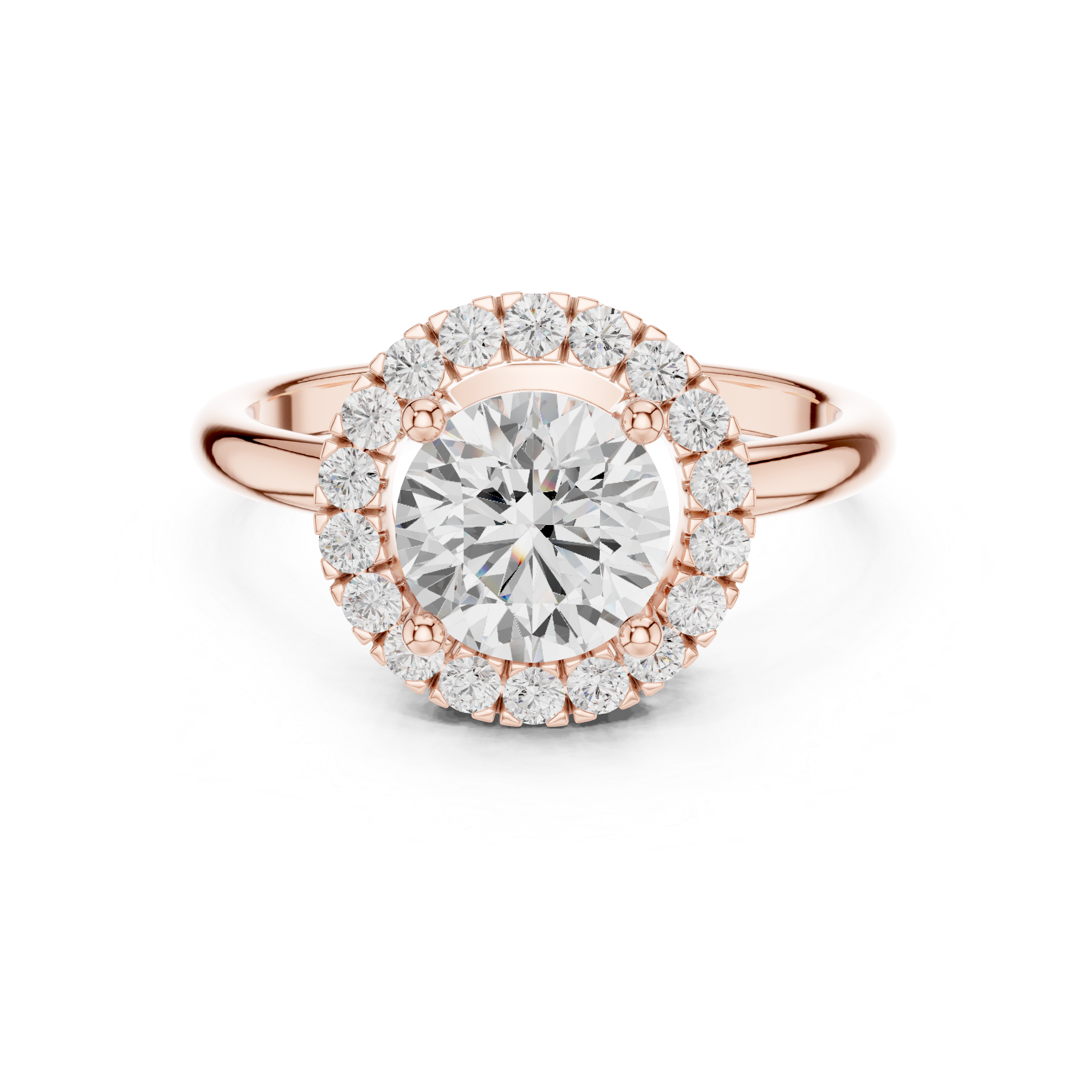 Round Halo Diamond Engagement Ring