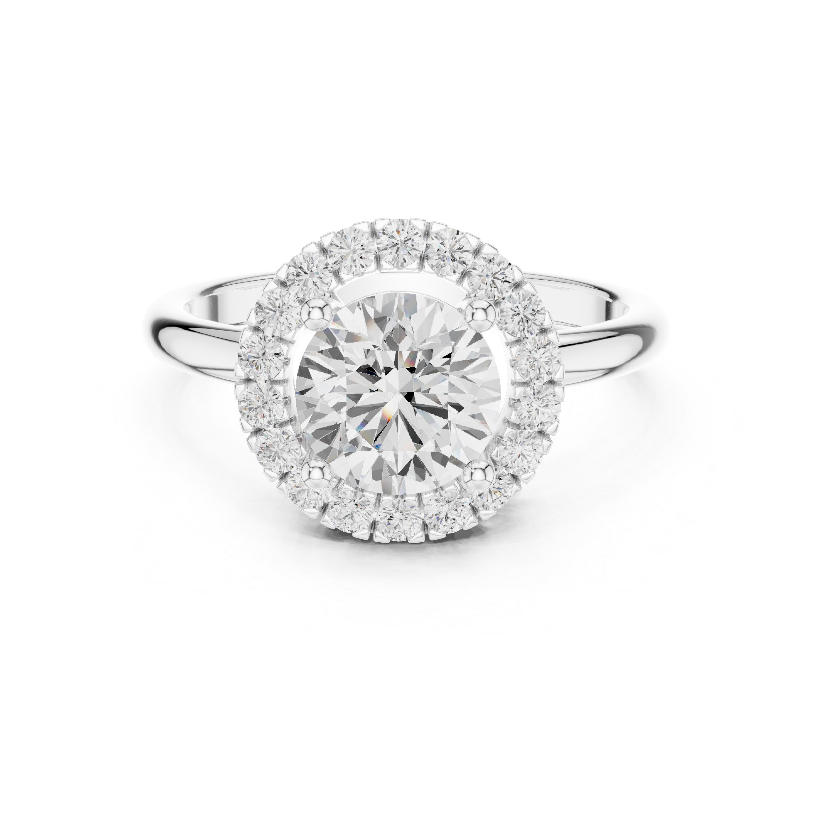 Round Halo Diamond Engagement Ring
