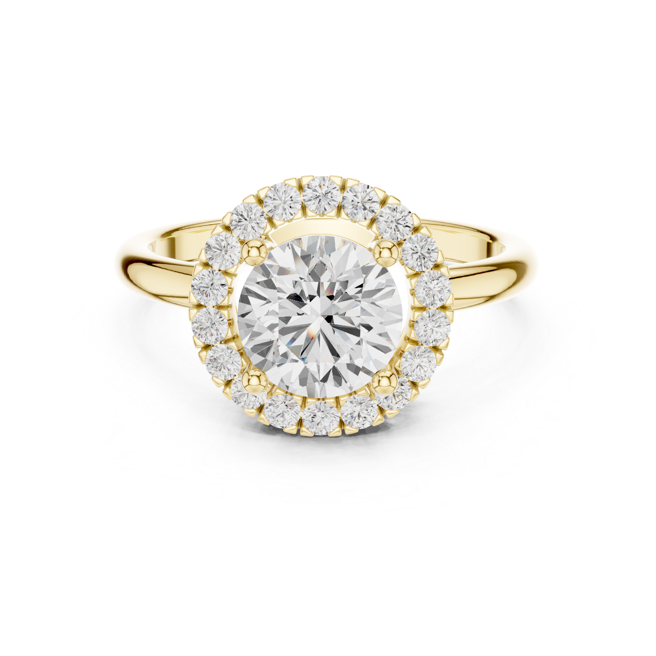 Round Halo Diamond Engagement Ring
