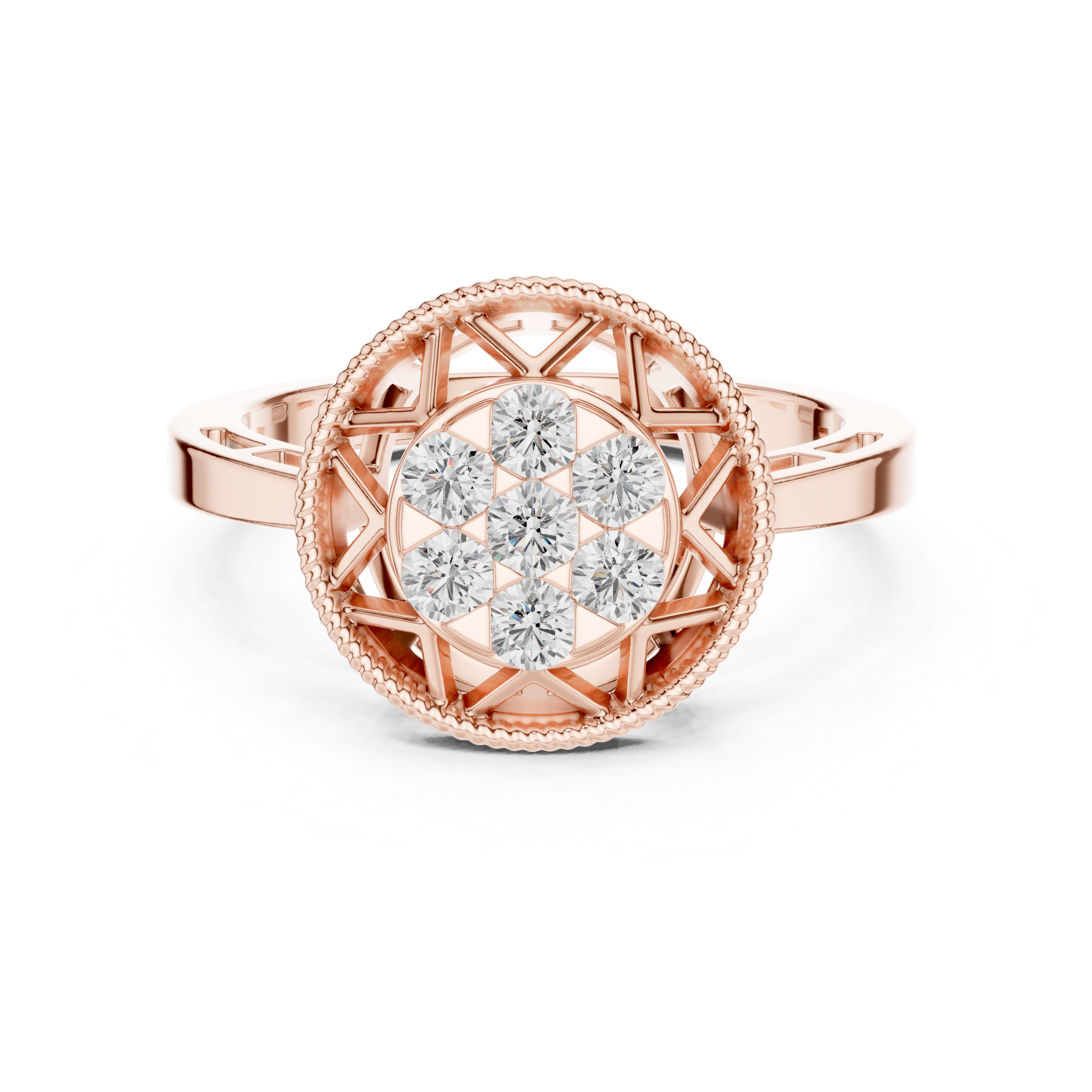 Vintage Round Diamond Cluster Ring