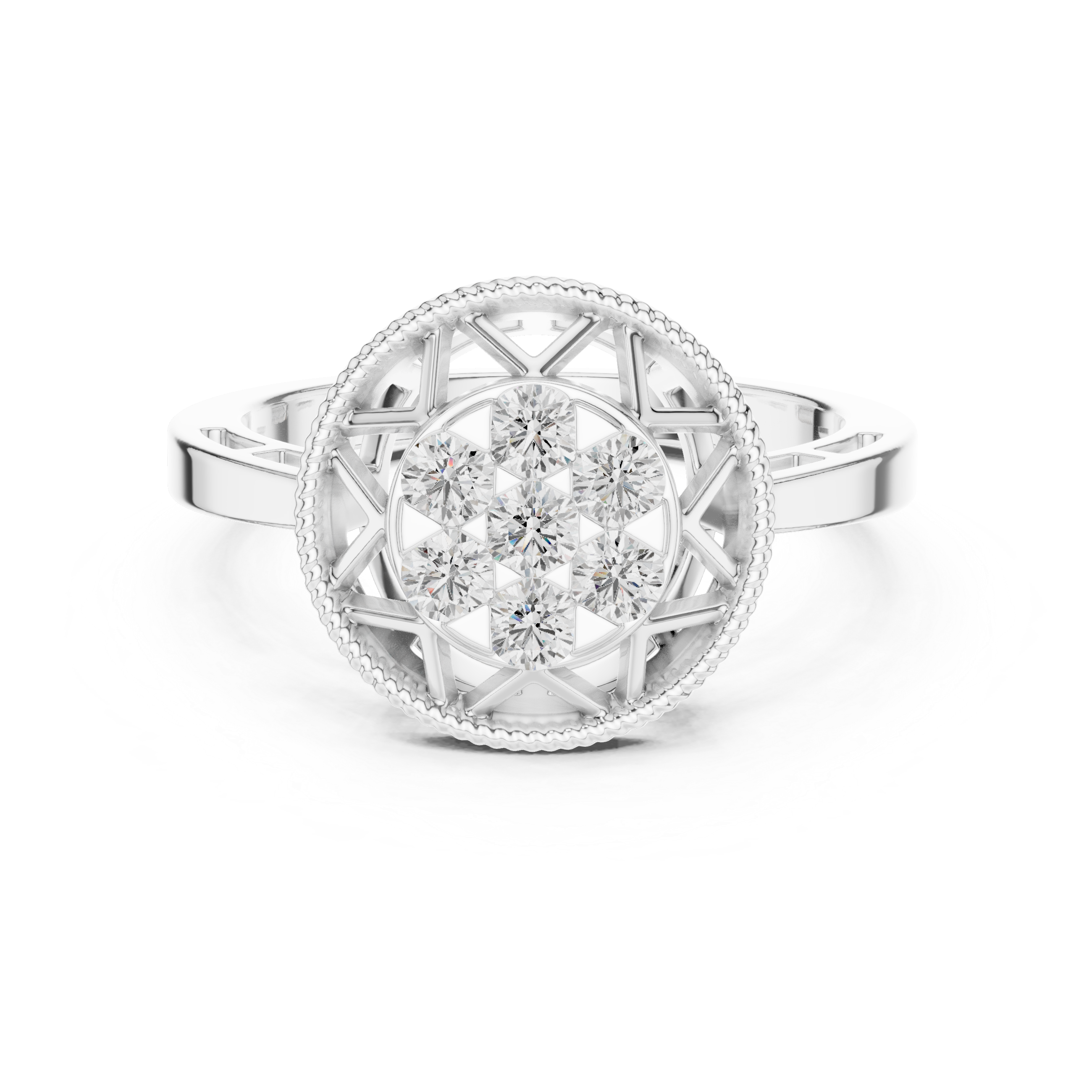 Vintage Round Diamond Cluster Ring