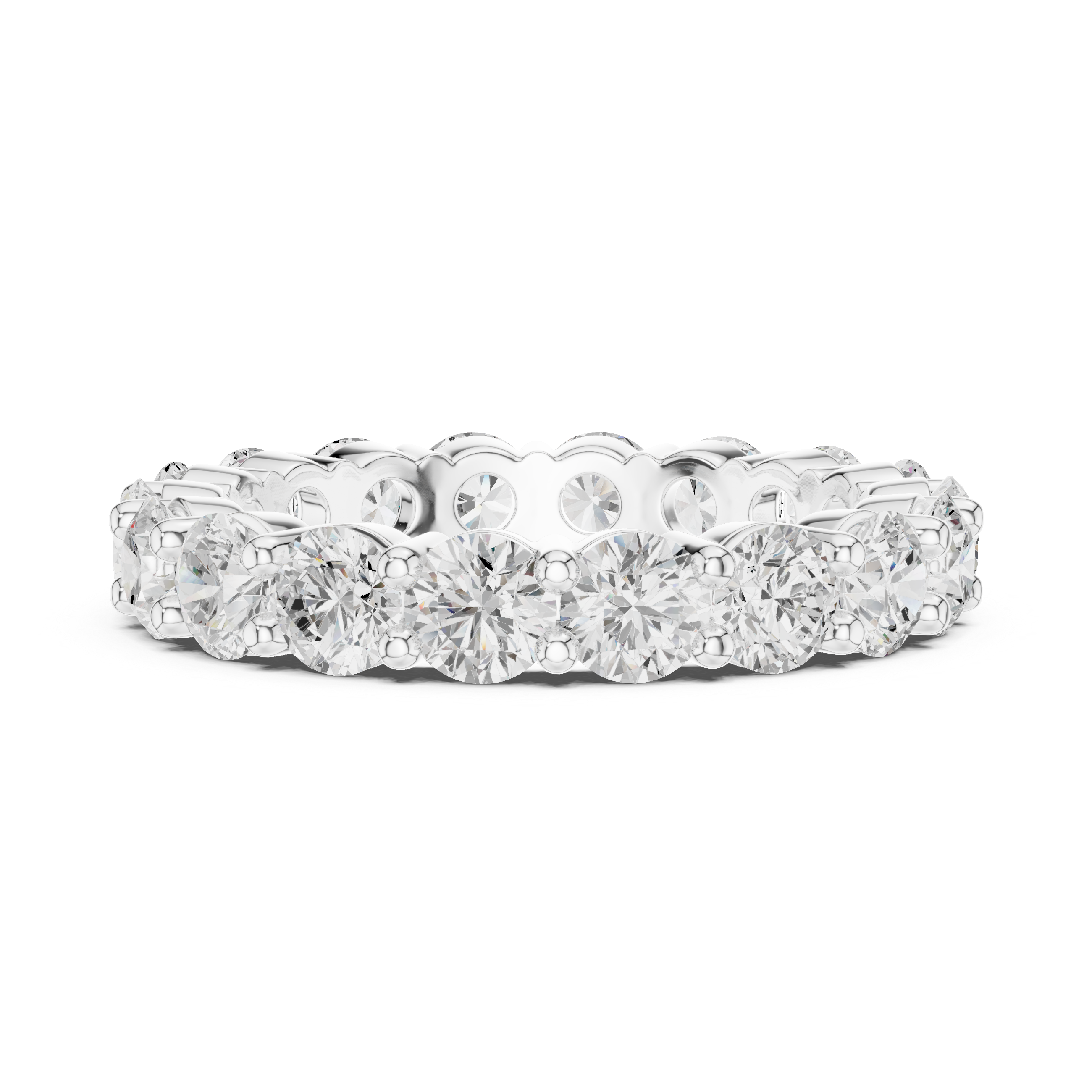 Round Diamond Eternity Wedding Band