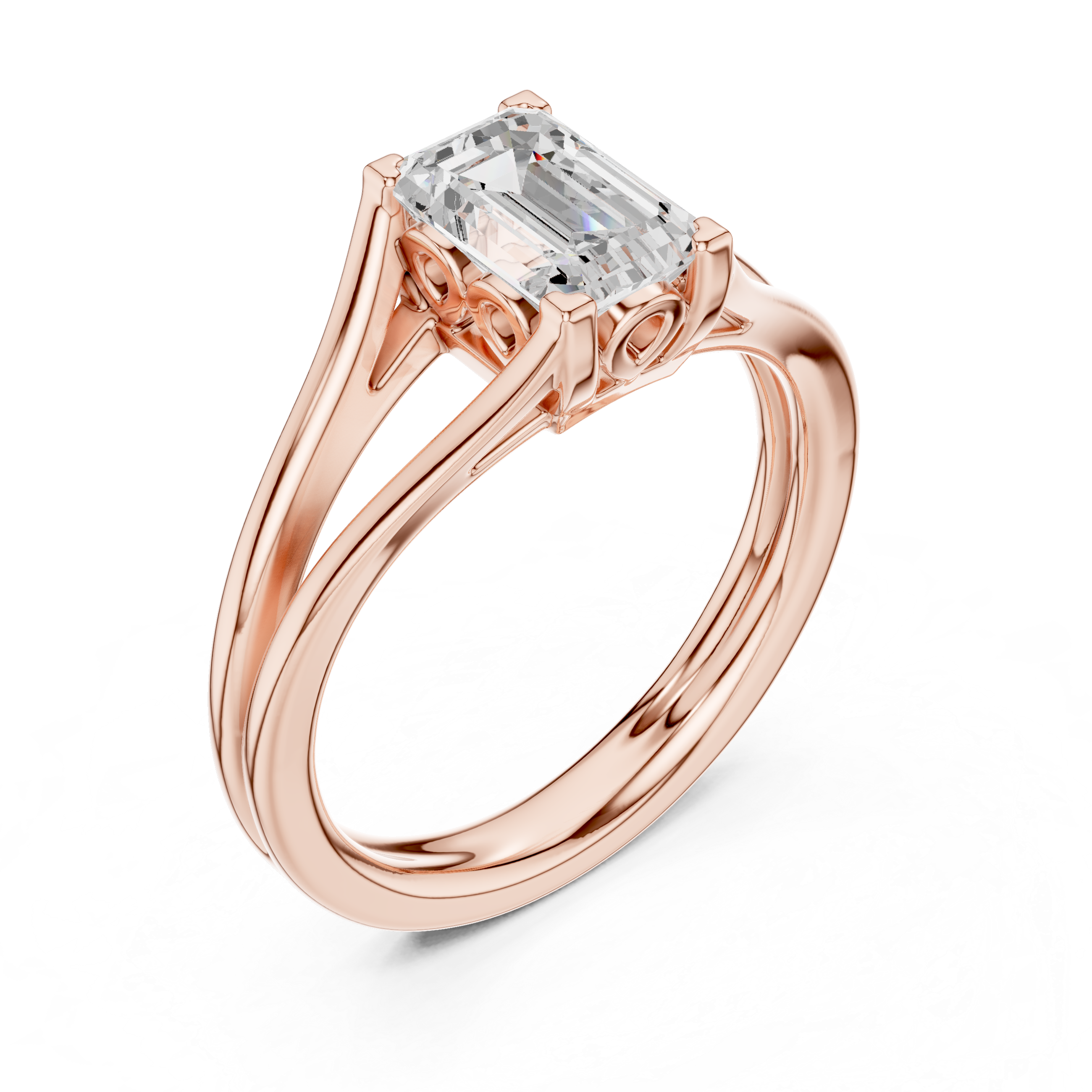 Radiant Cut Solitaire Engagement Ring