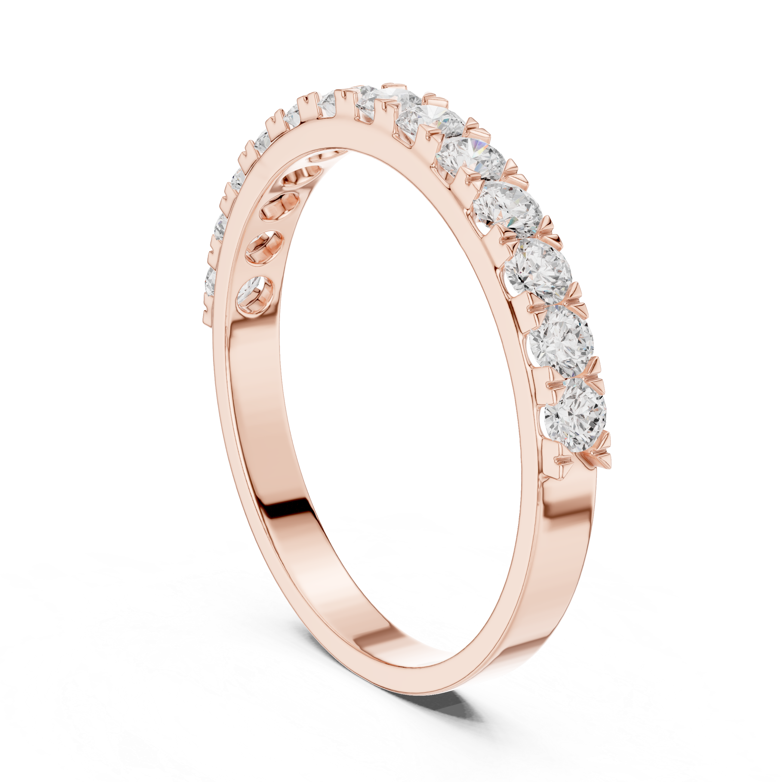 Round Diamond Half Eternity Ring