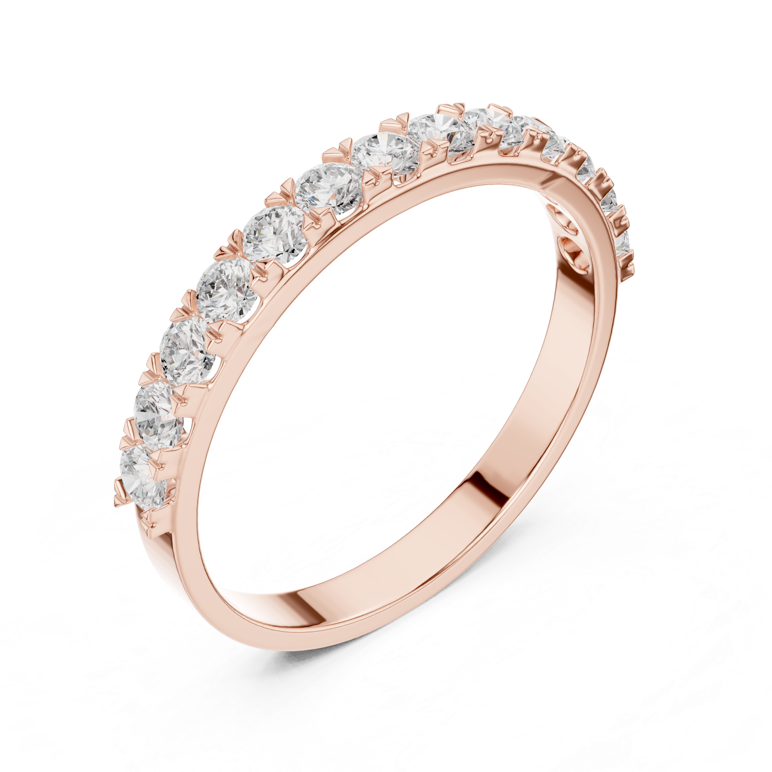 Round Diamond Half Eternity Ring