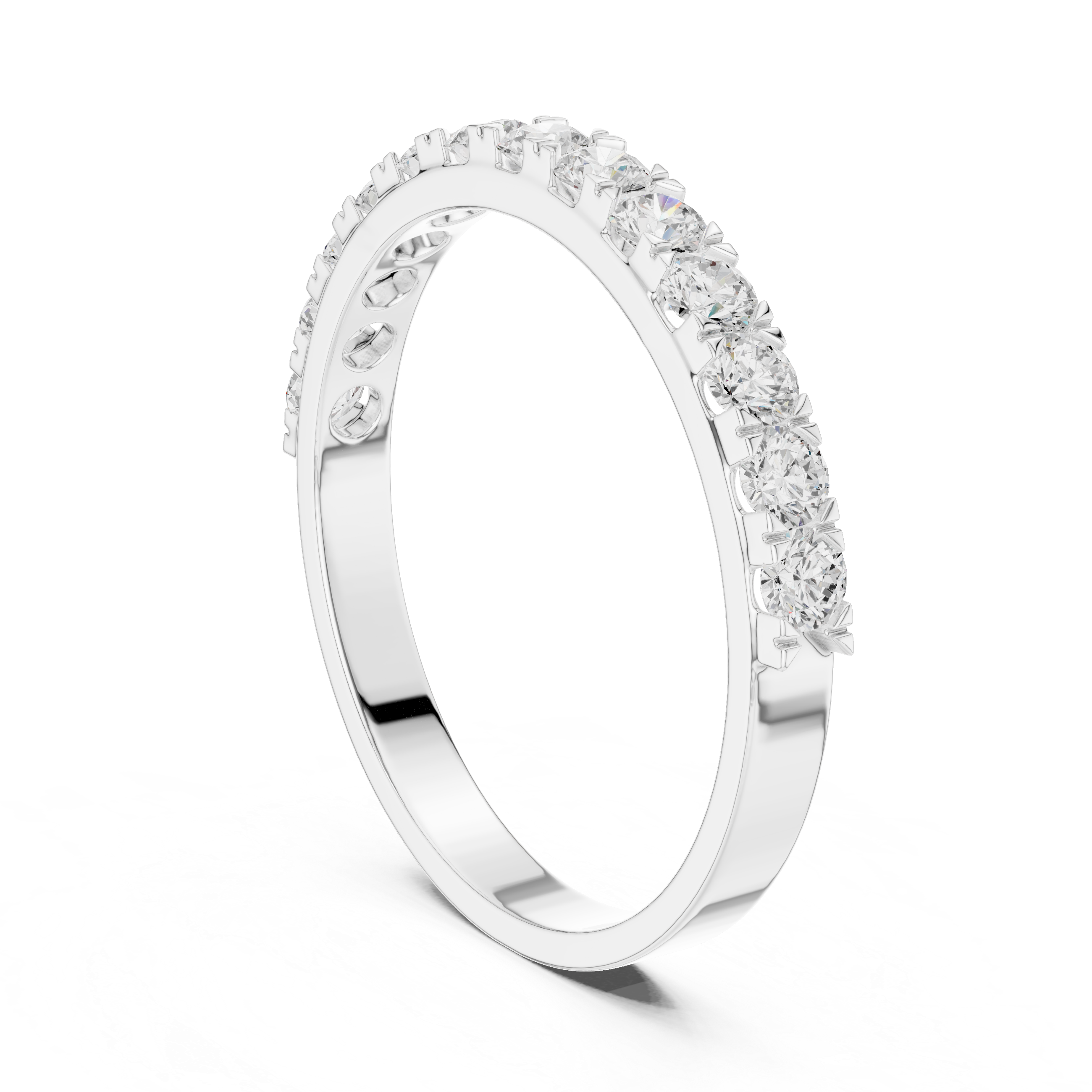 Round Diamond Half Eternity Ring