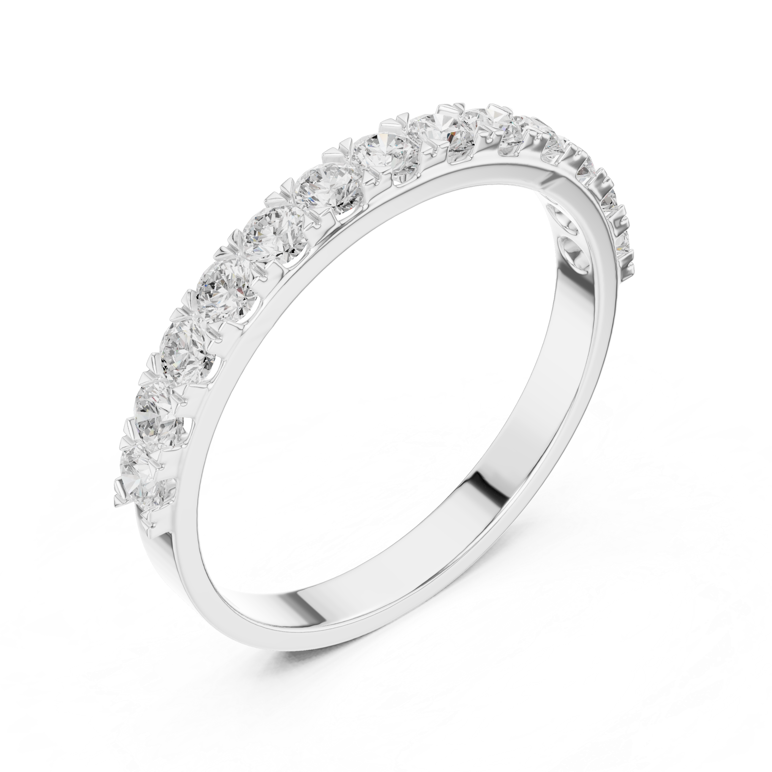 Round Diamond Half Eternity Ring