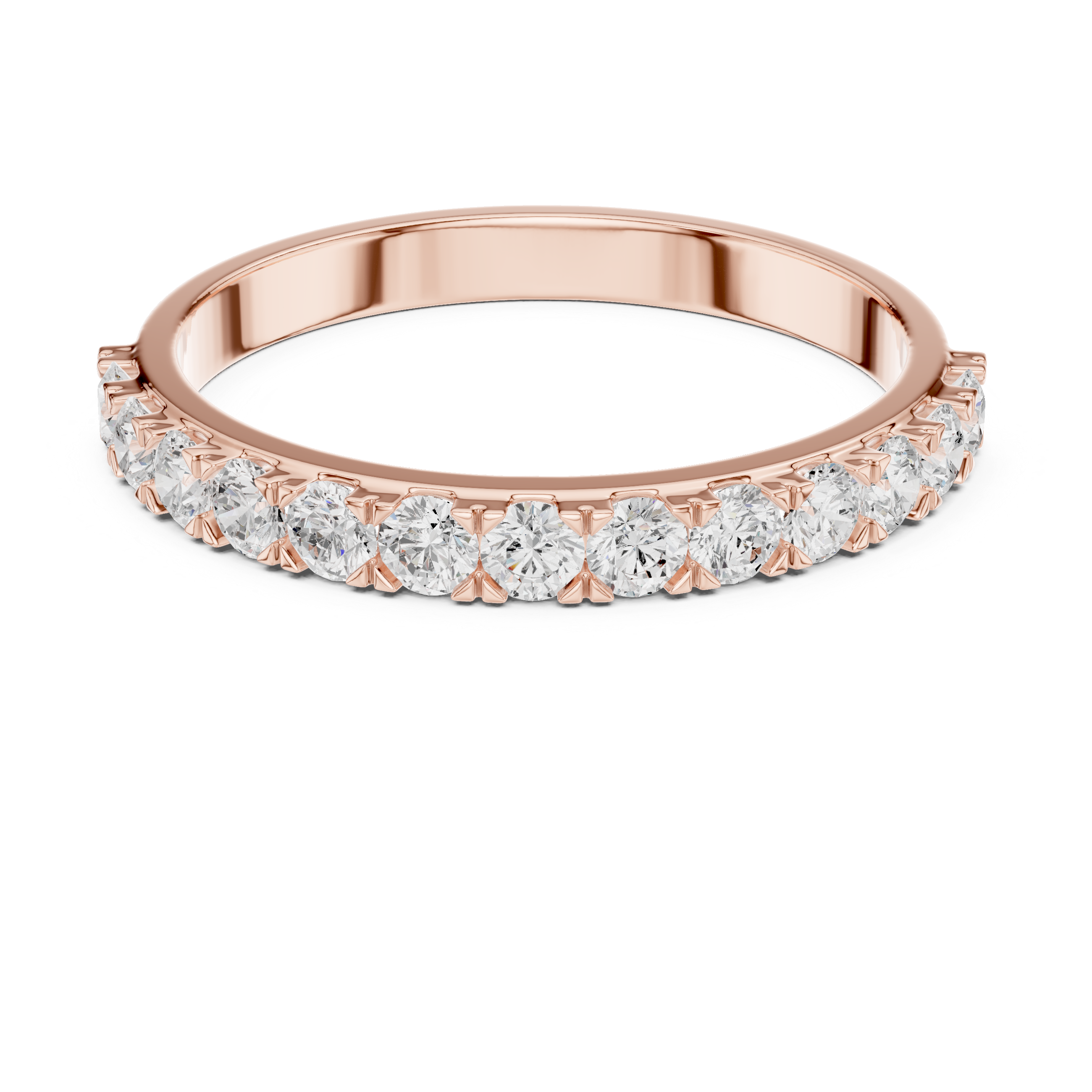Round Diamond Half Eternity Ring