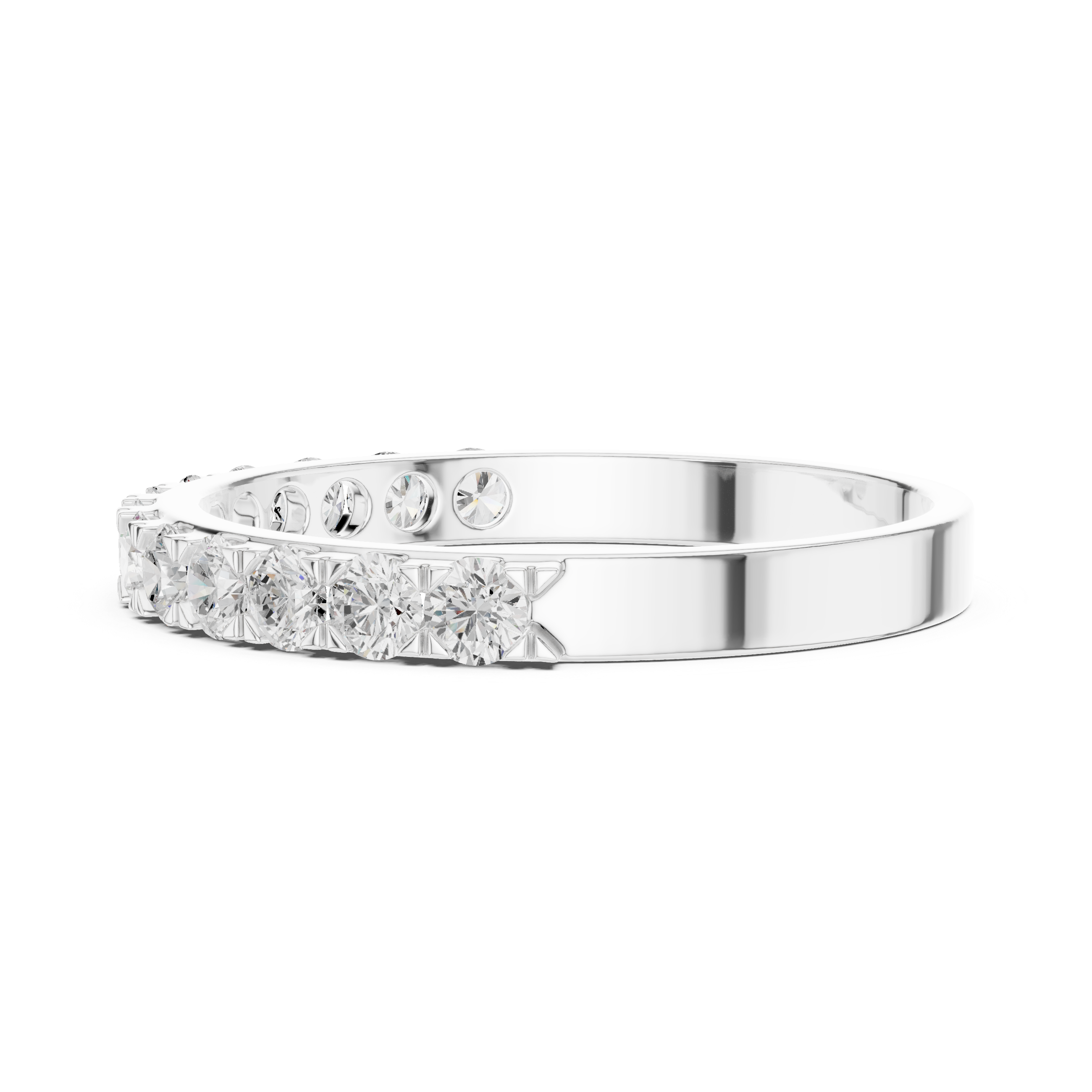 Round Diamond Half Eternity Ring