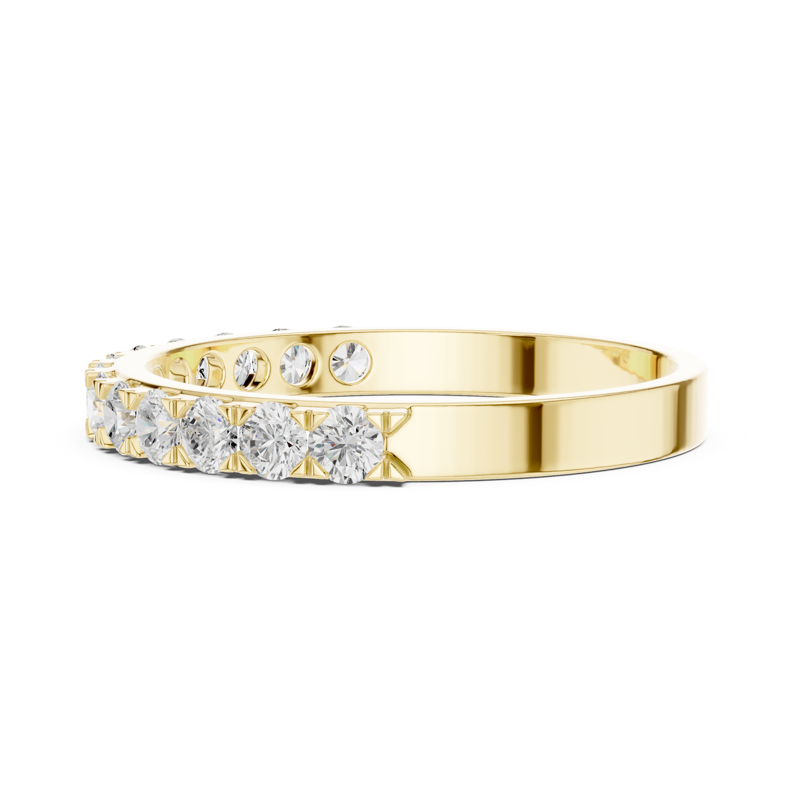 Round Diamond Half Eternity Ring