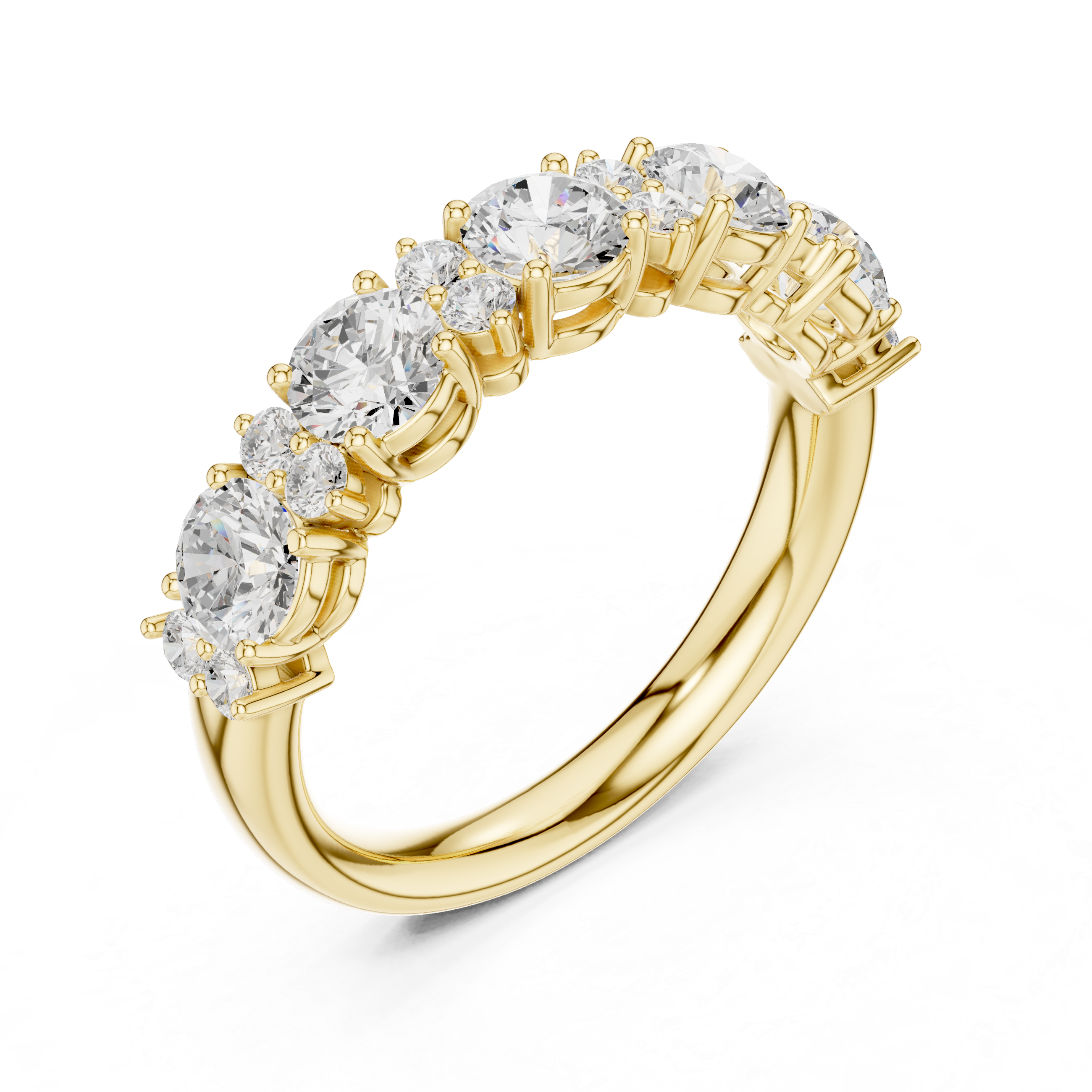 Round Diamond Five Stone Anniversary Ring