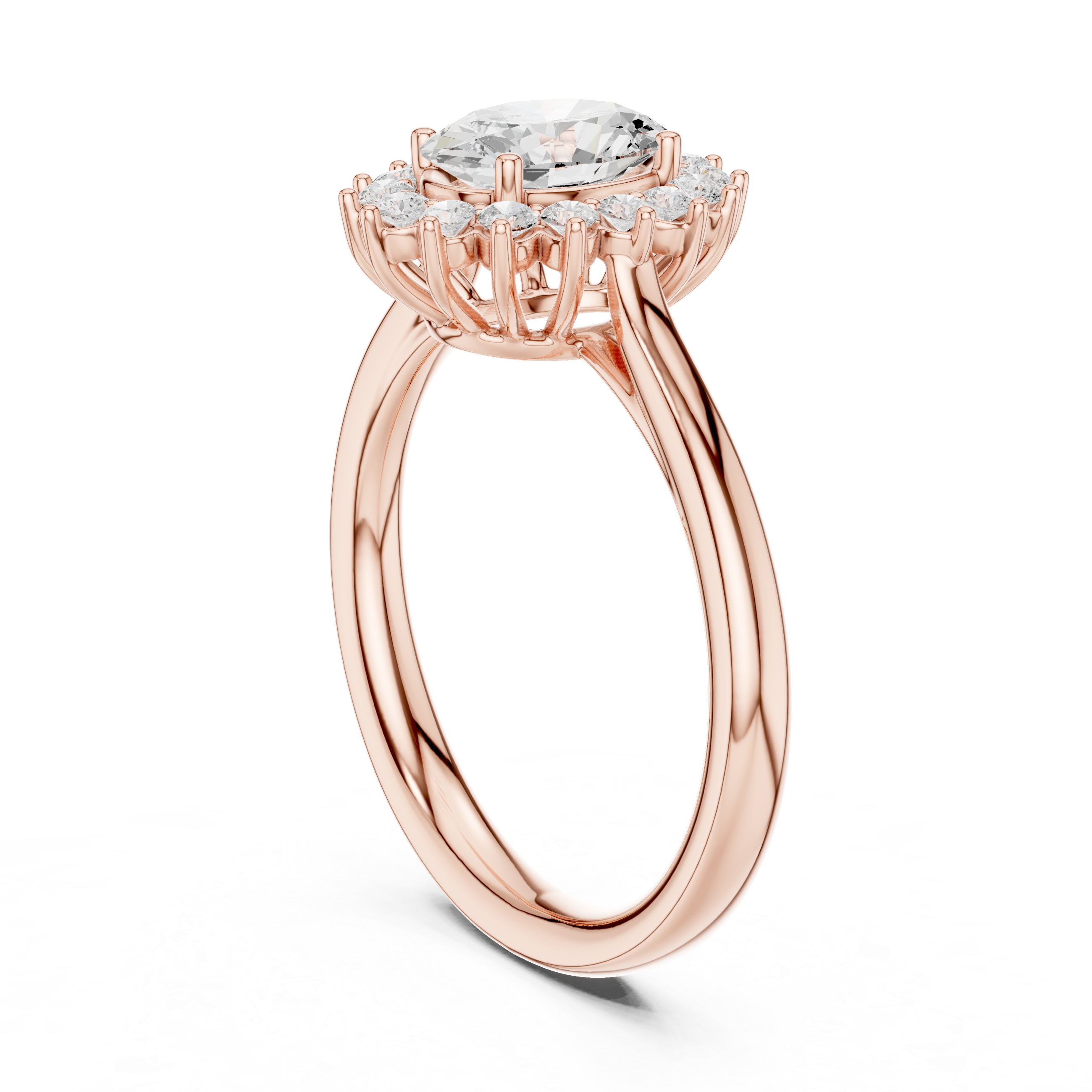 Oval Cut Halo Diamond Engagement Ring