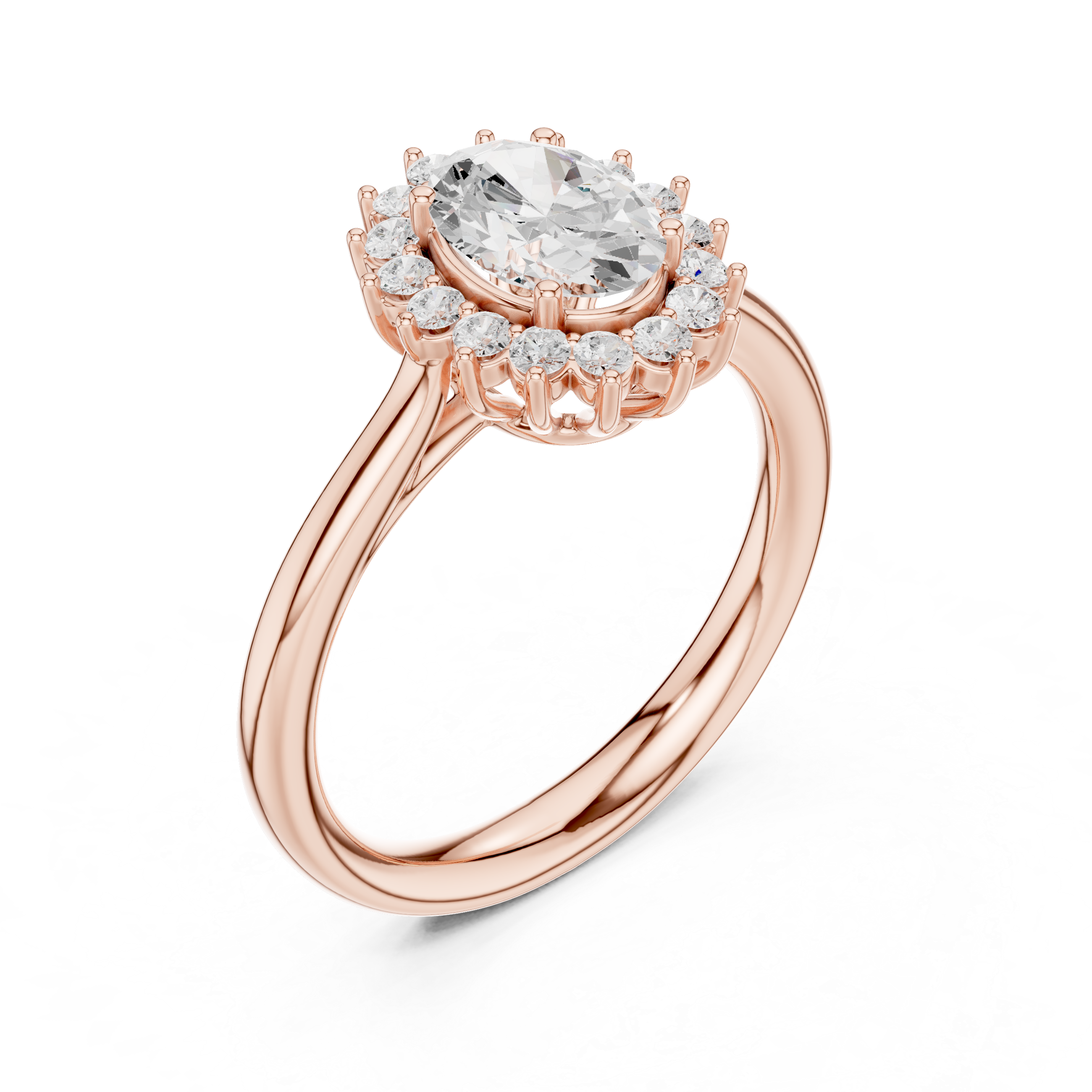 Oval Cut Halo Diamond Engagement Ring
