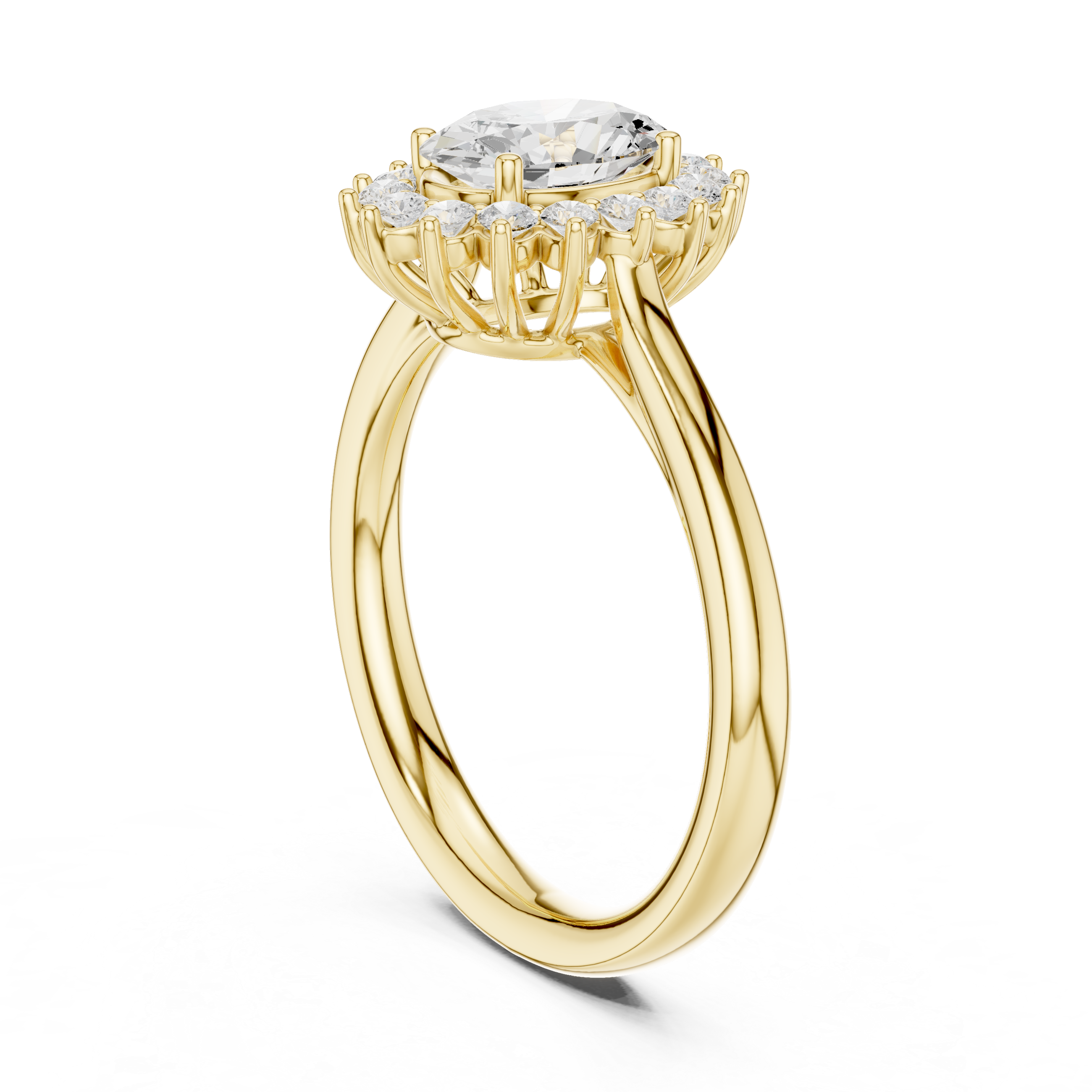 Oval Cut Halo Diamond Engagement Ring