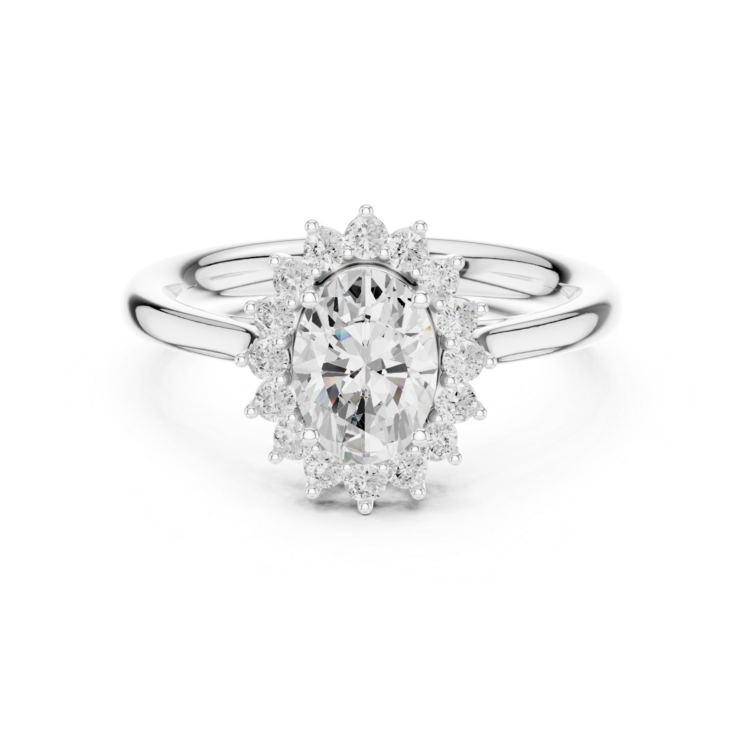 Oval Cut Halo Diamond Engagement Ring