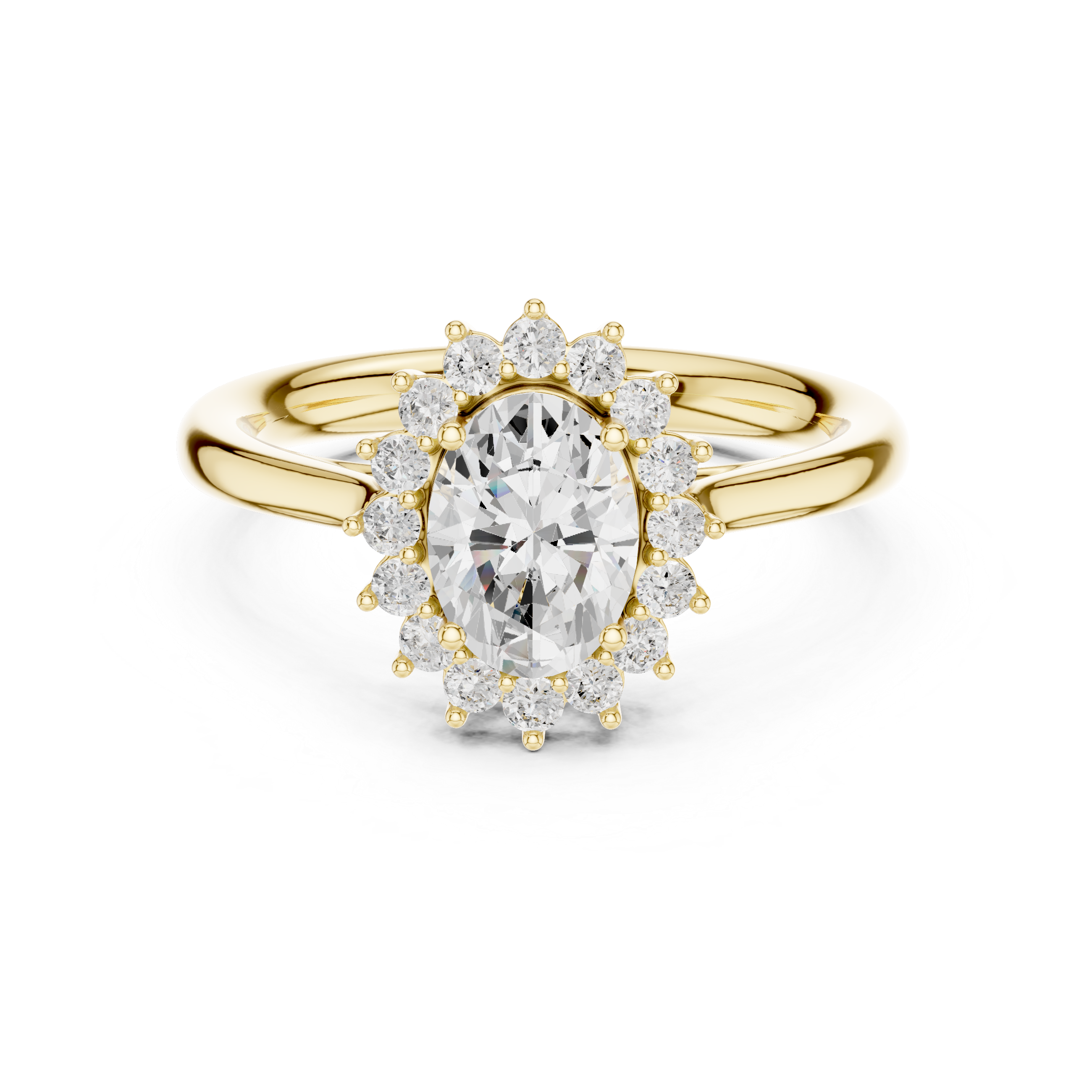 Oval Cut Halo Diamond Engagement Ring