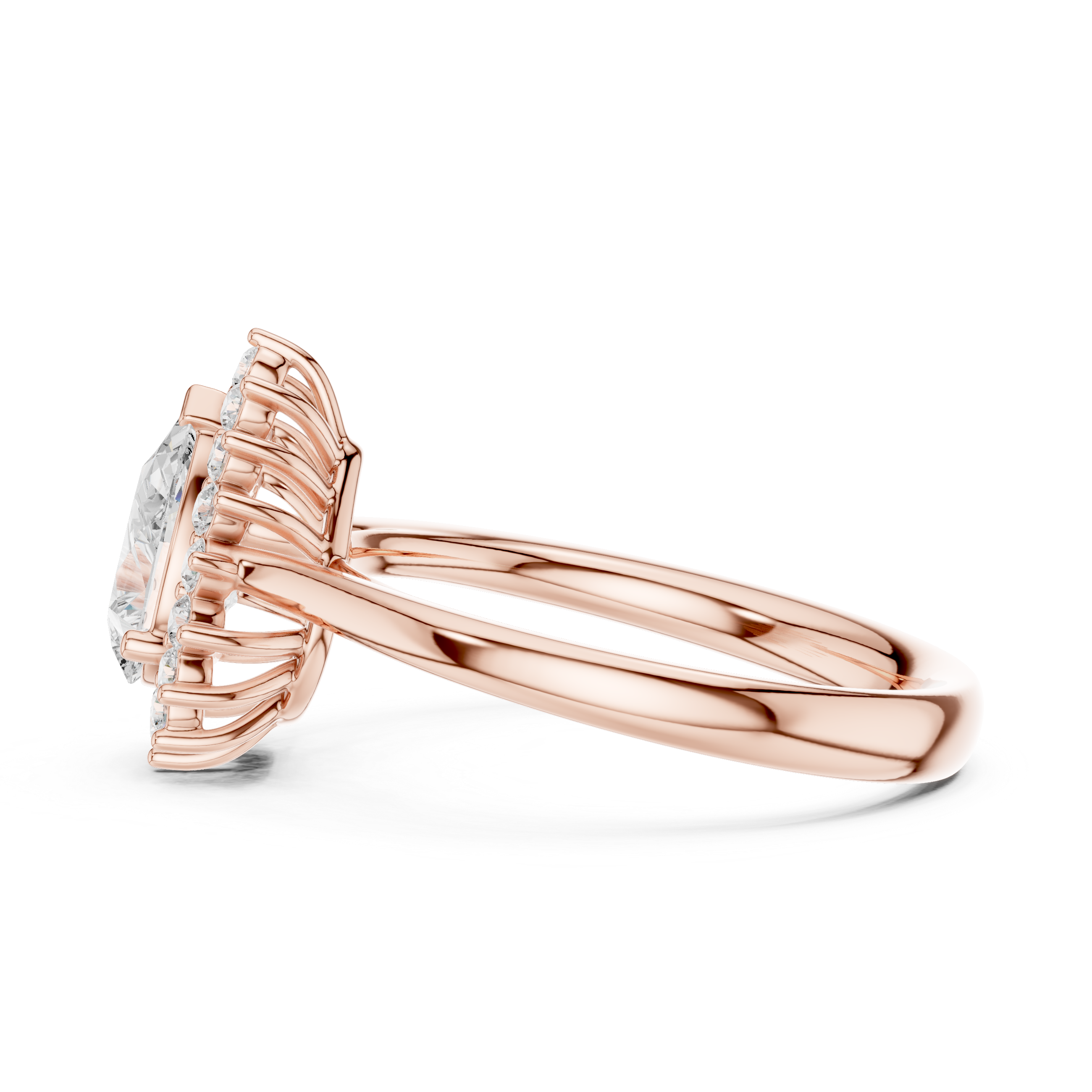 Pear Cut Halo Diamond Engagement Ring