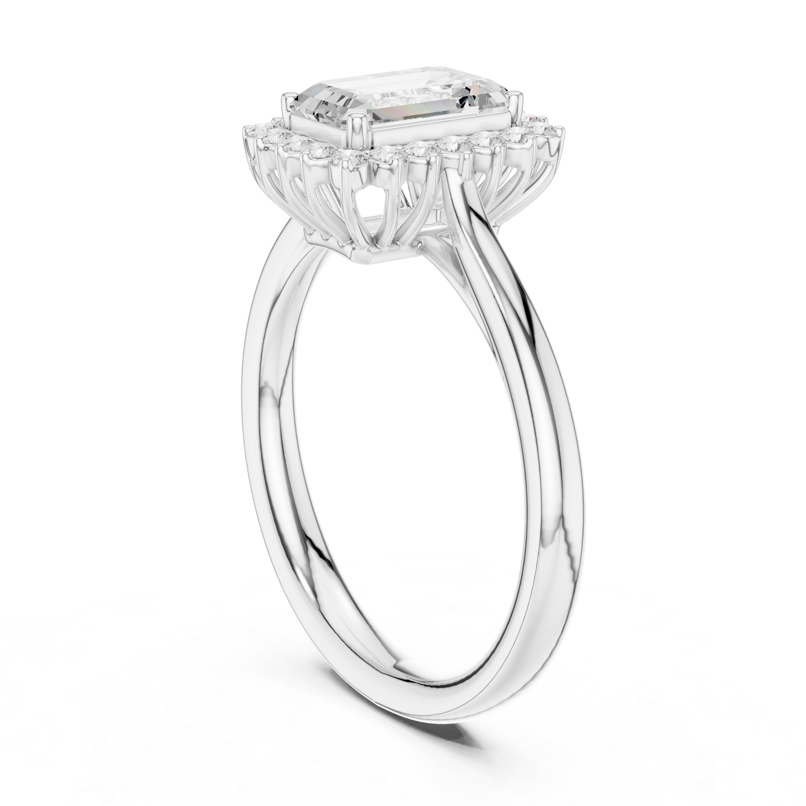Radiant Cut Halo Diamond Engagement Ring